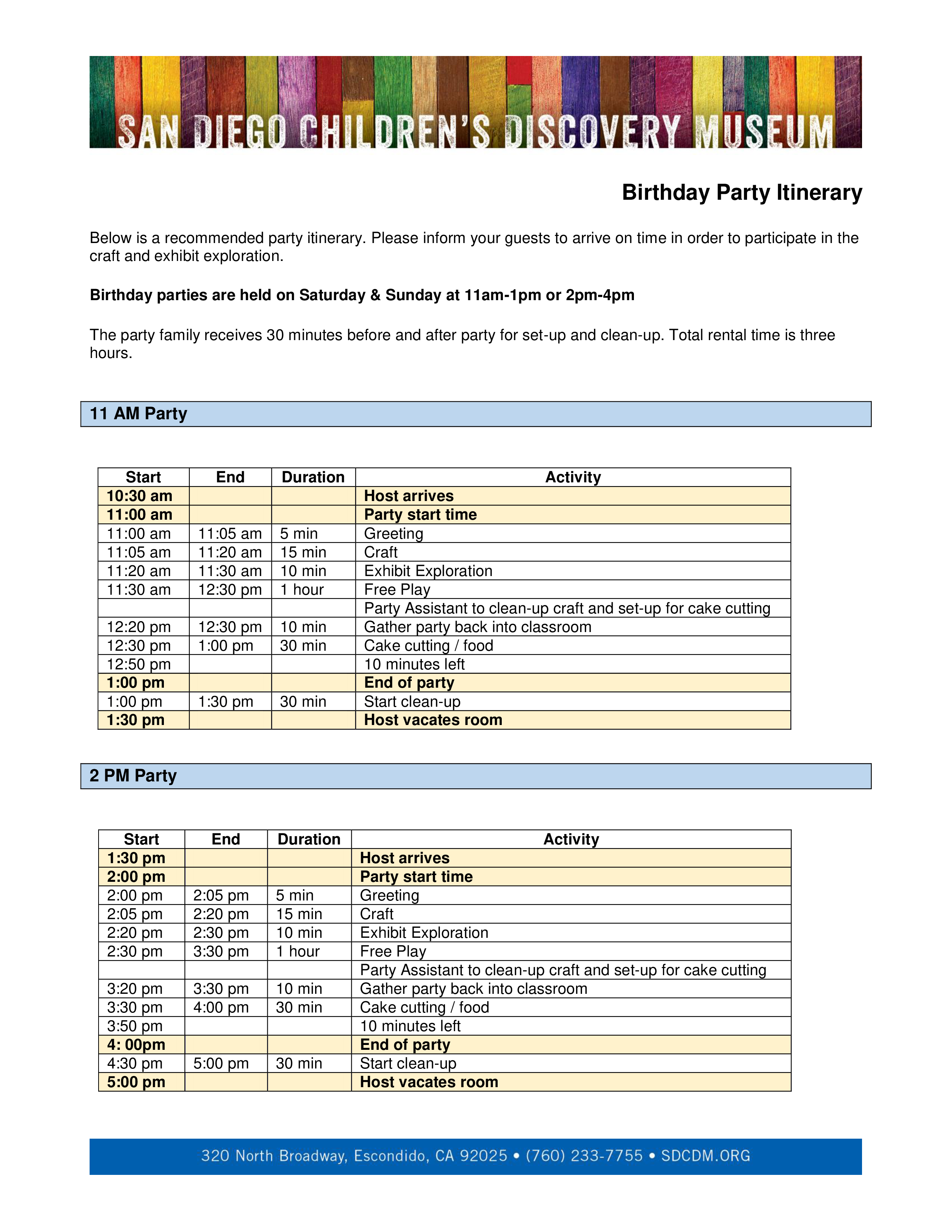 Birthday Weekend Itinerary Templates at