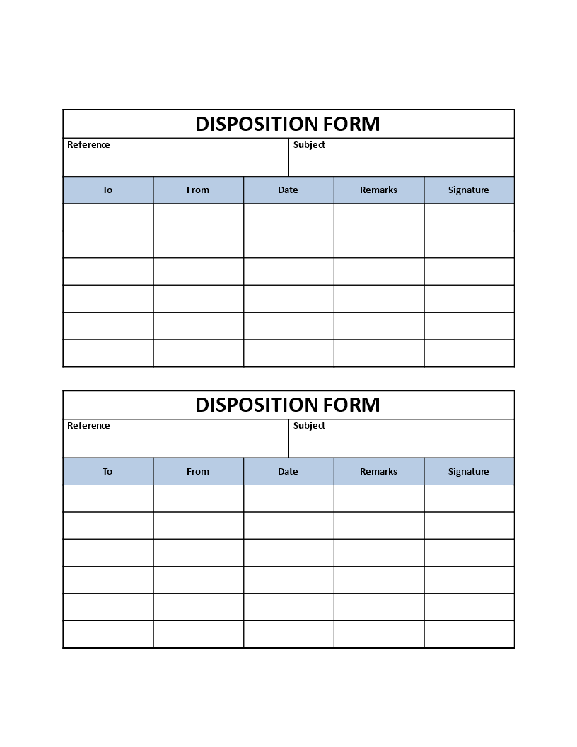 disposition form template
