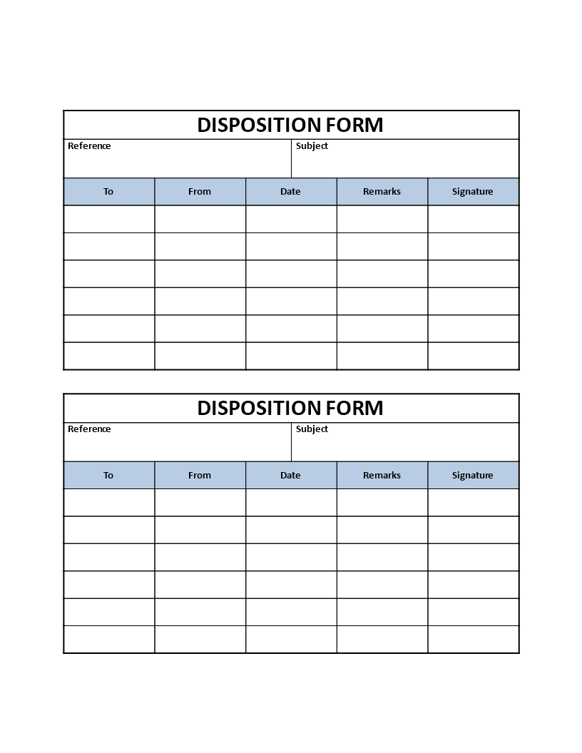 Disposition Form 模板