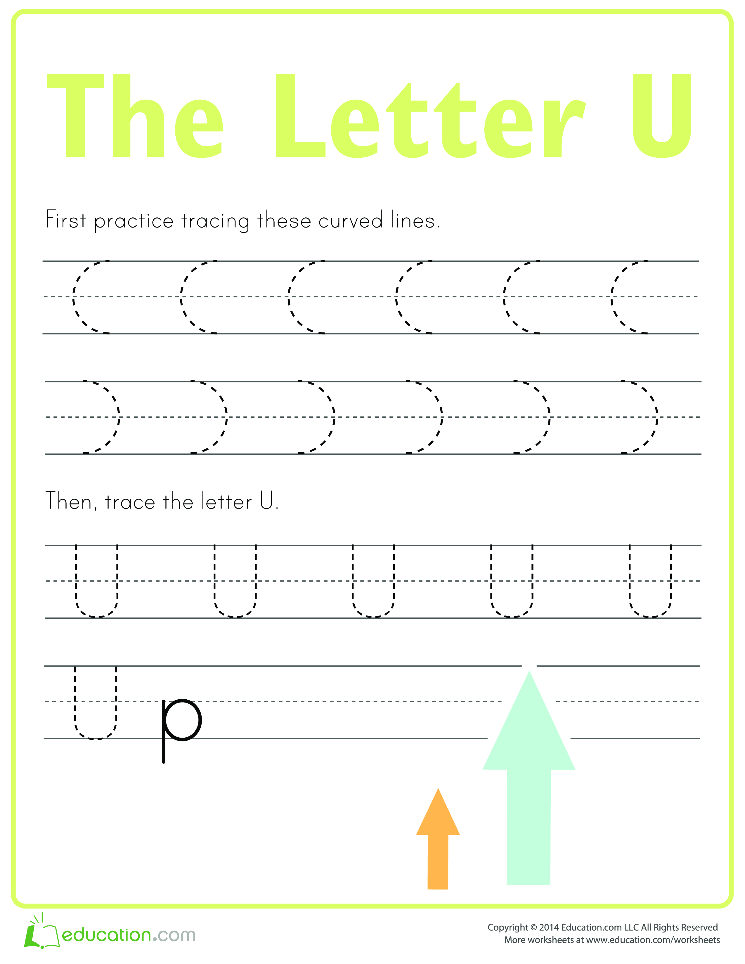 Learn to write letter U main image