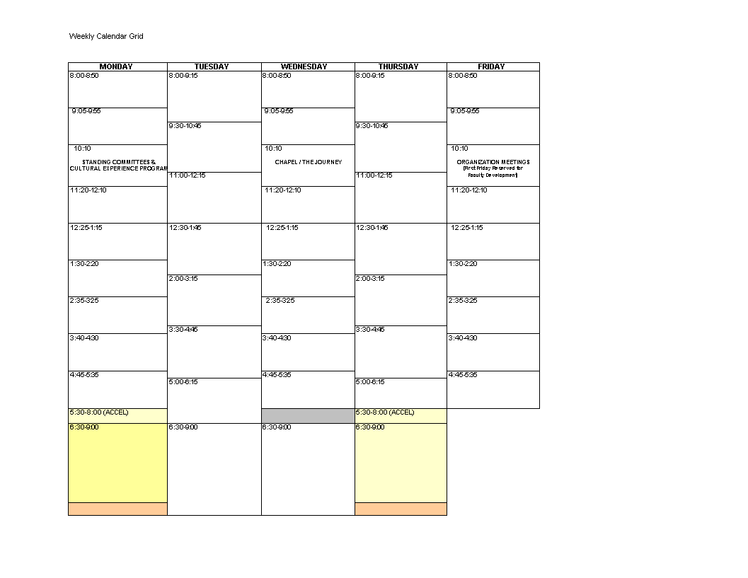 excel weekly class schedule plantilla imagen principal