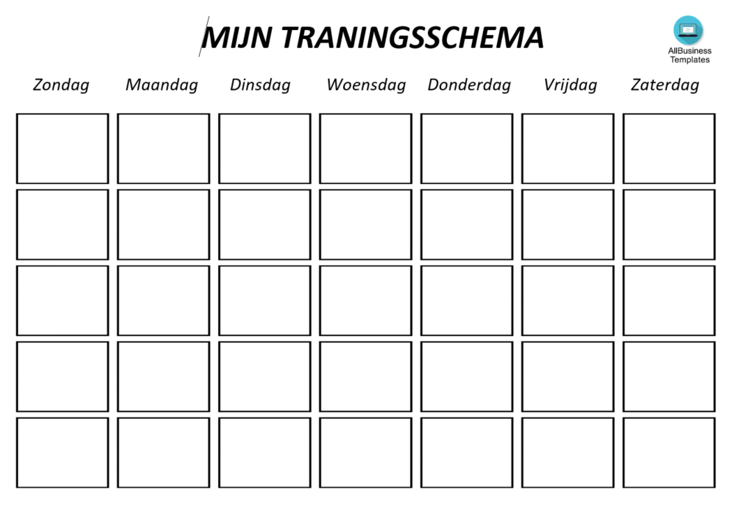 bootcamp training schema voorbeeld afbeelding 