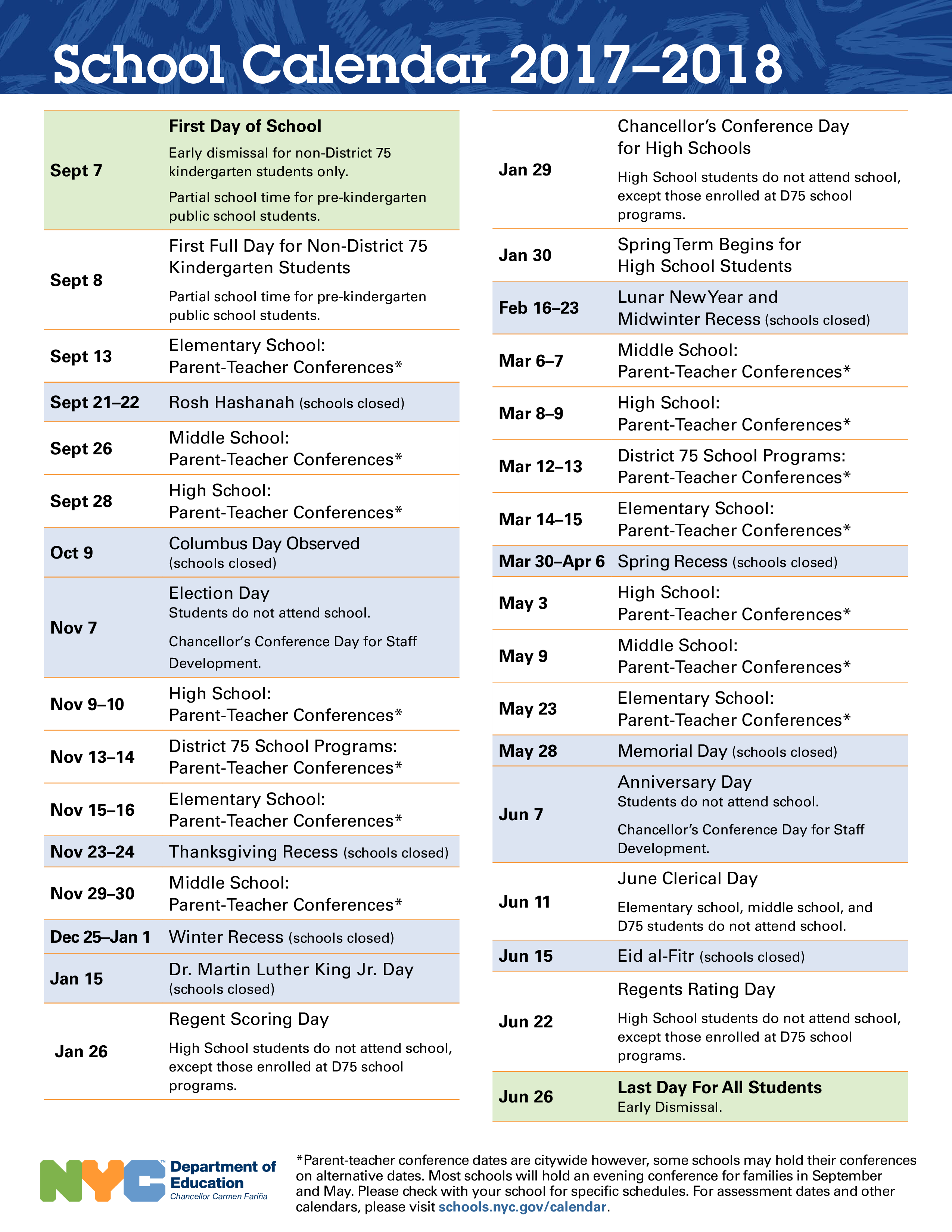 Basic School Calendar main image