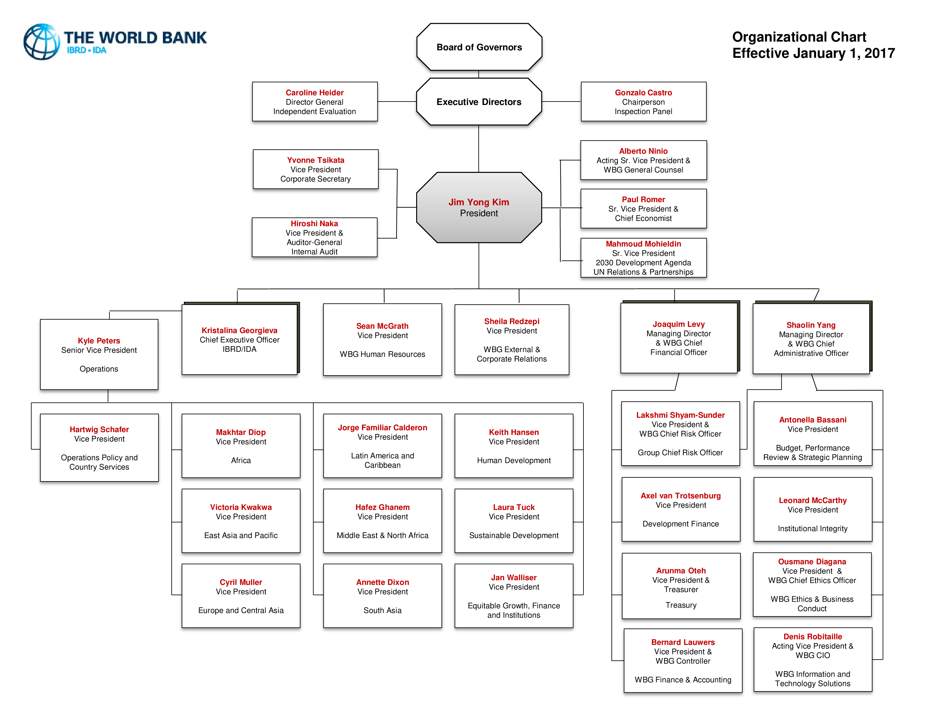 Large World Bank Org Chart 模板