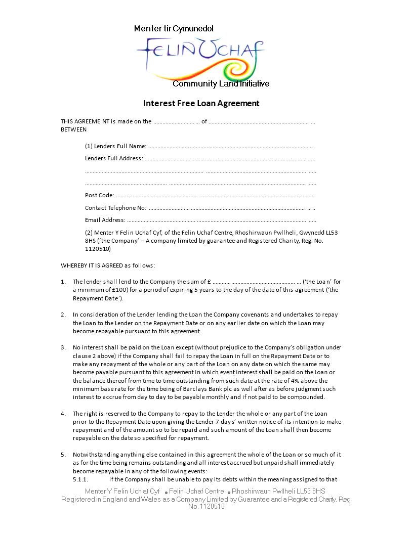 interest loan agreement template