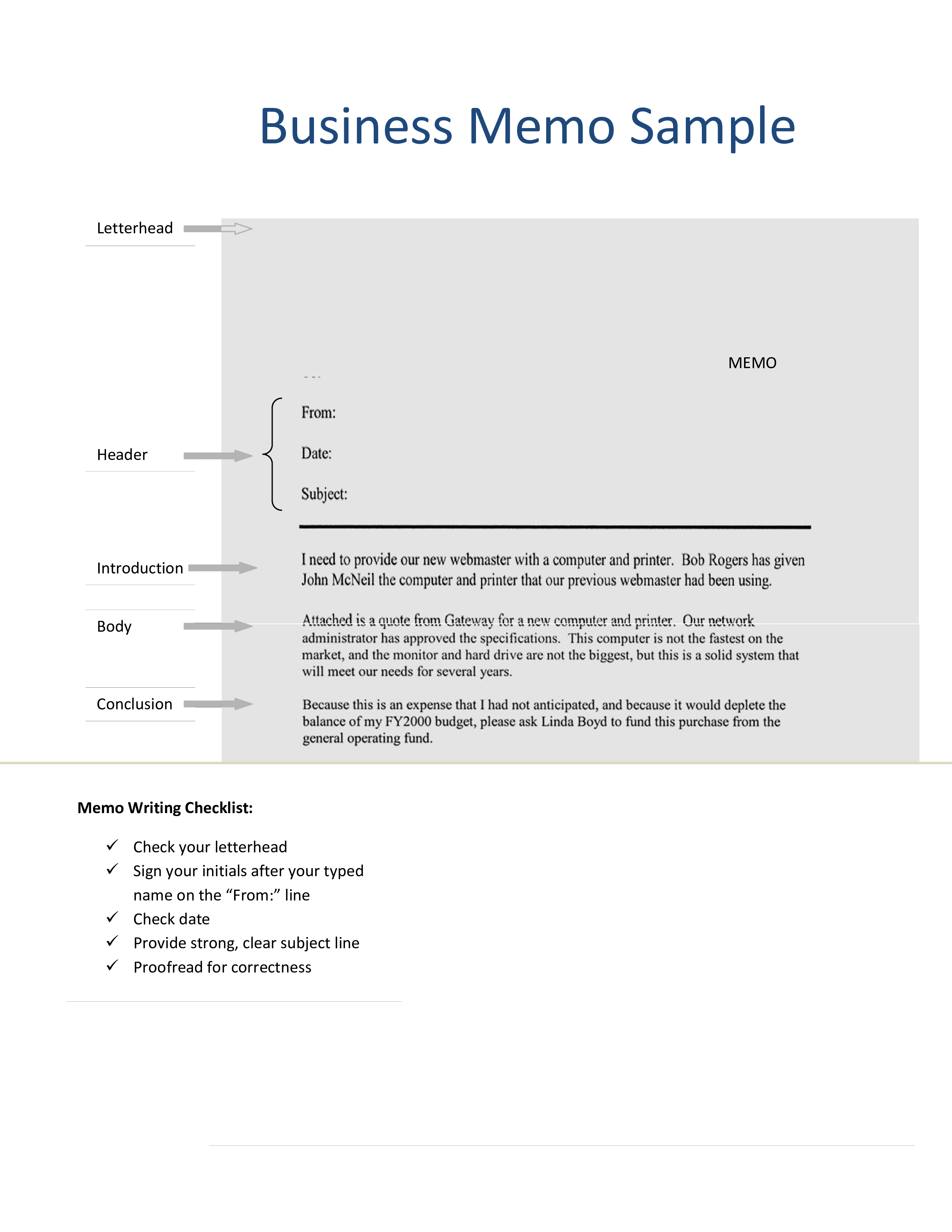 Business Memo Template in PDF Format main image