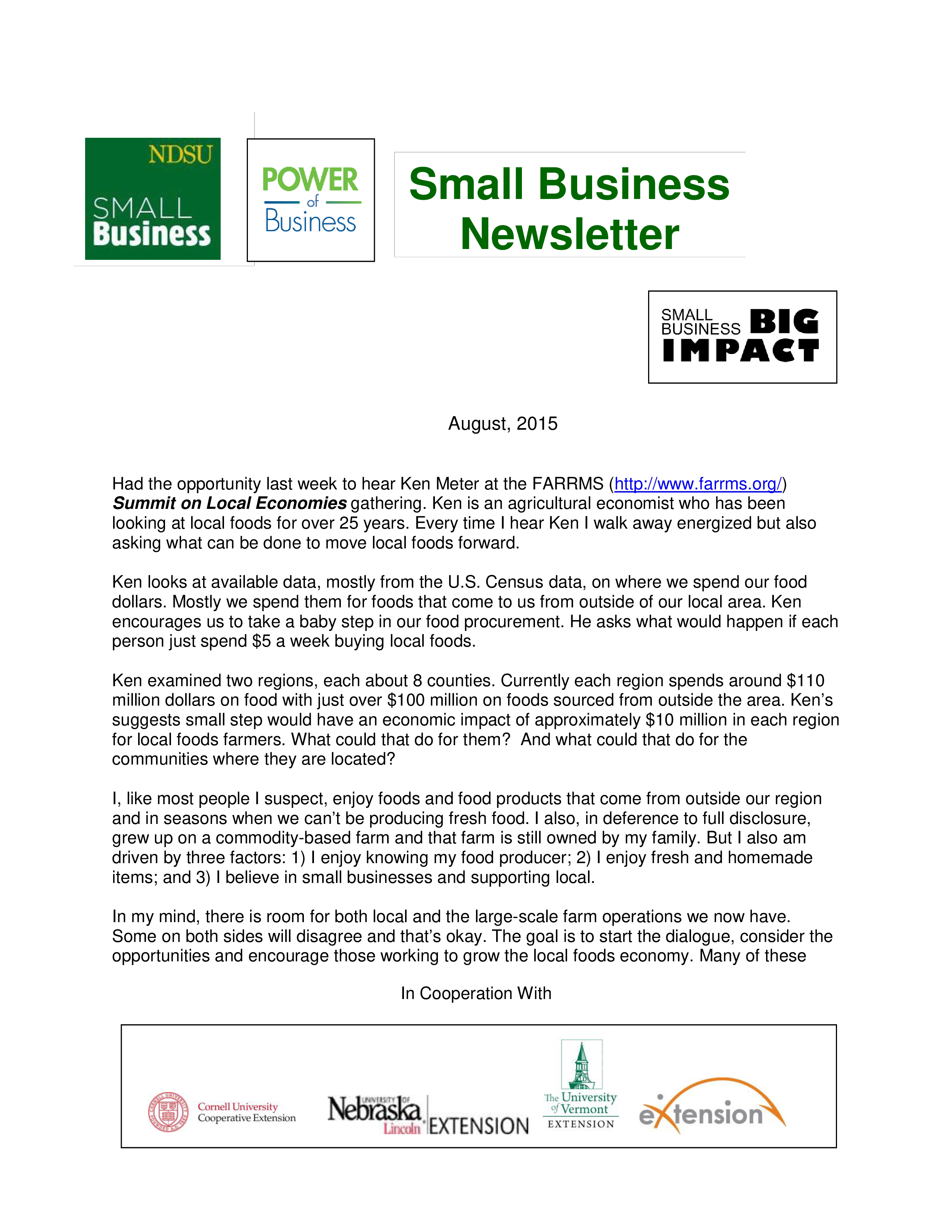 small business newsletter voorbeeld afbeelding 
