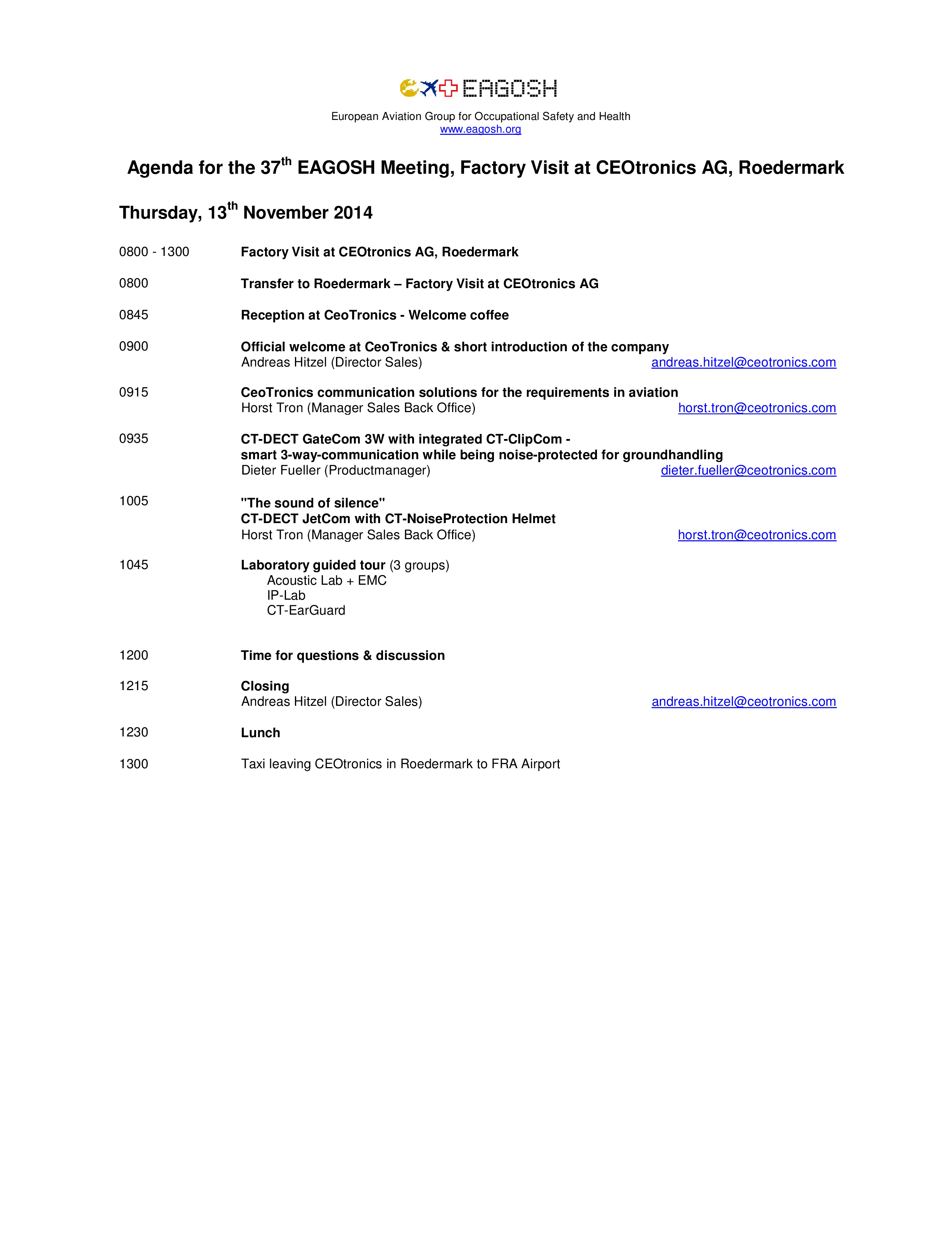 Factory Visit Agenda main image