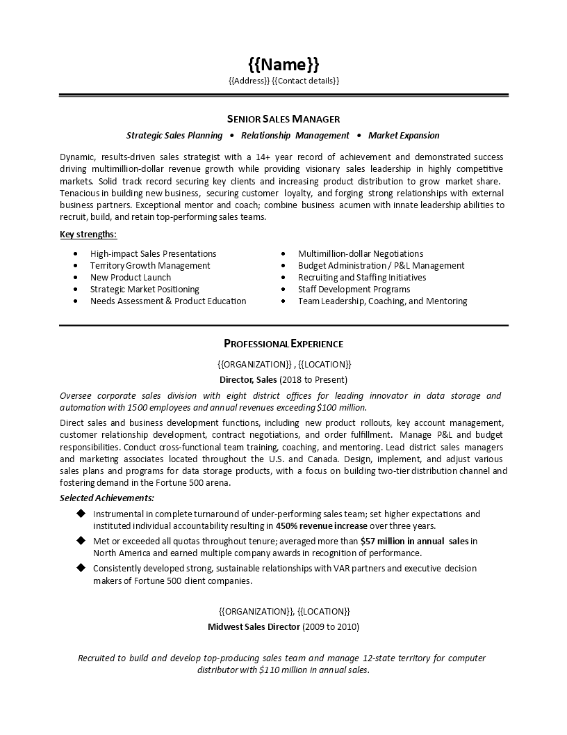 business development representative resume modèles