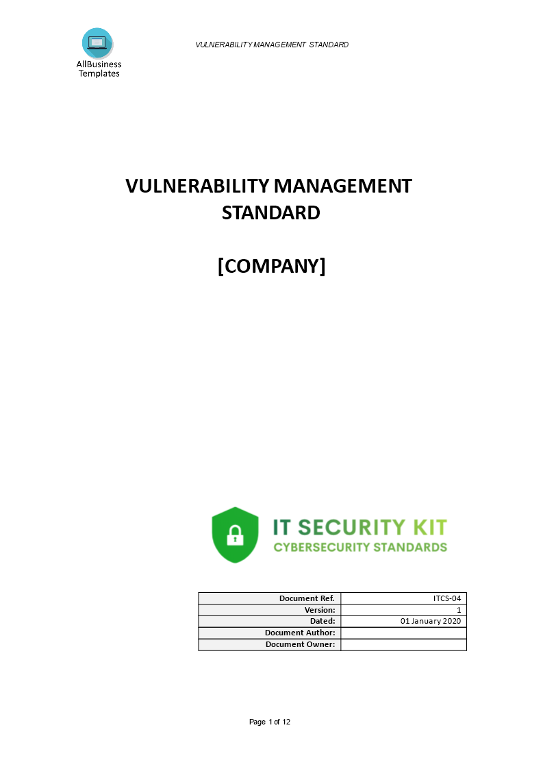 vulnerability management it security standard Hauptschablonenbild