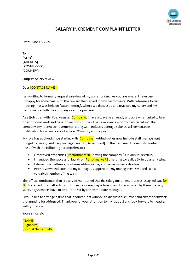 Wage Increase Letter To Employee from www.allbusinesstemplates.com