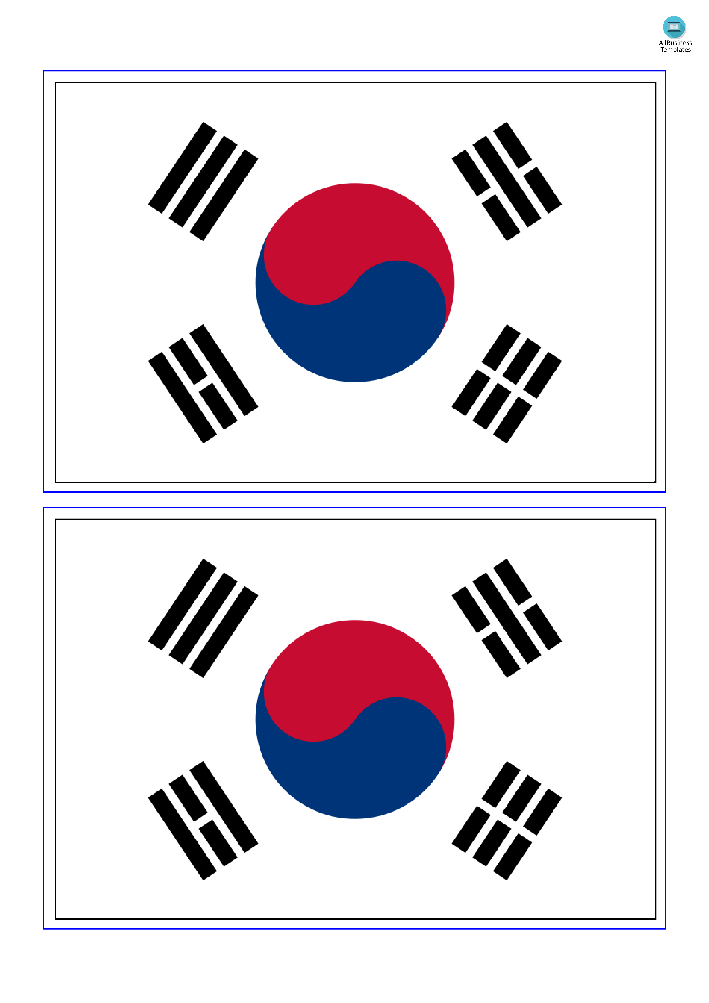 South Korea Flag 模板