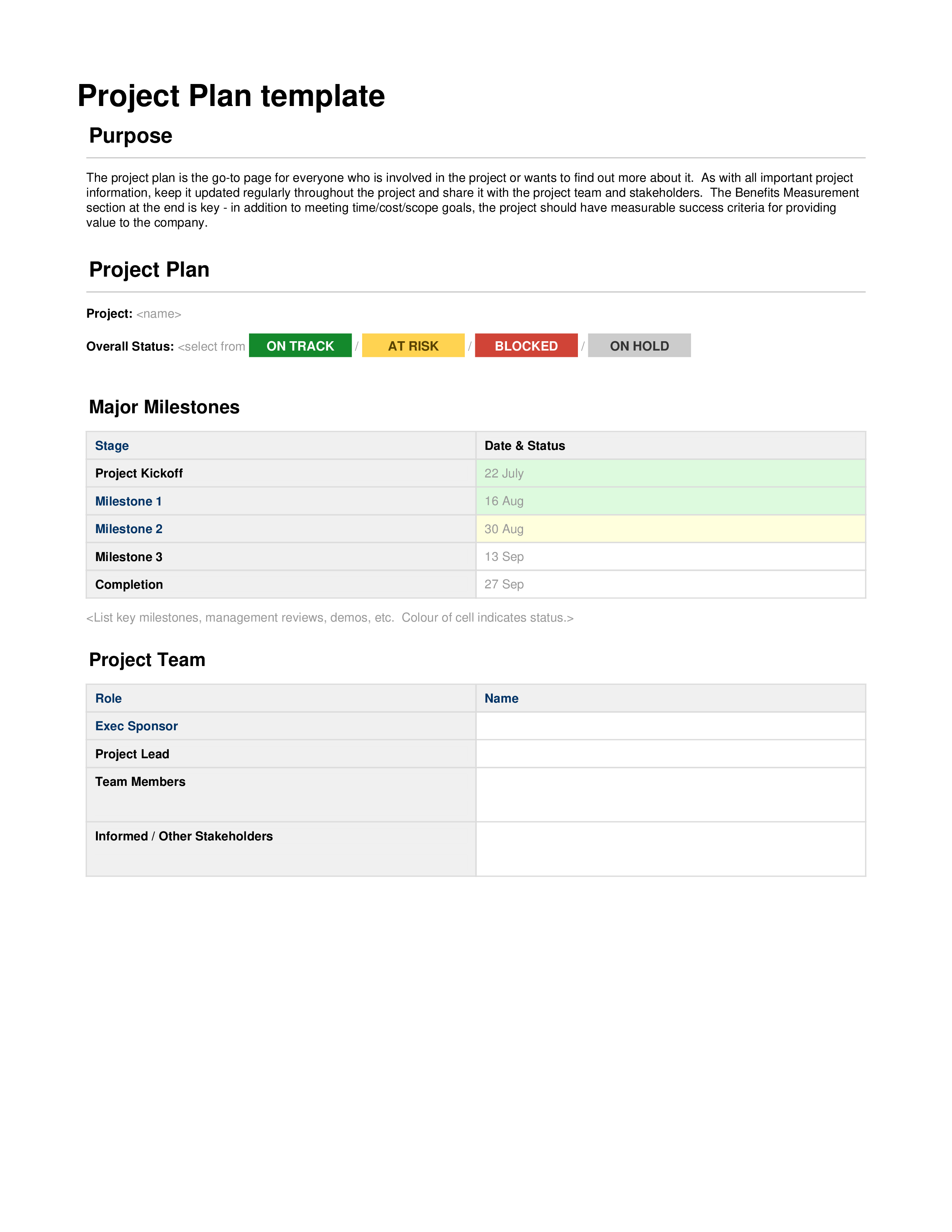 Project Plan Format Downlaod main image