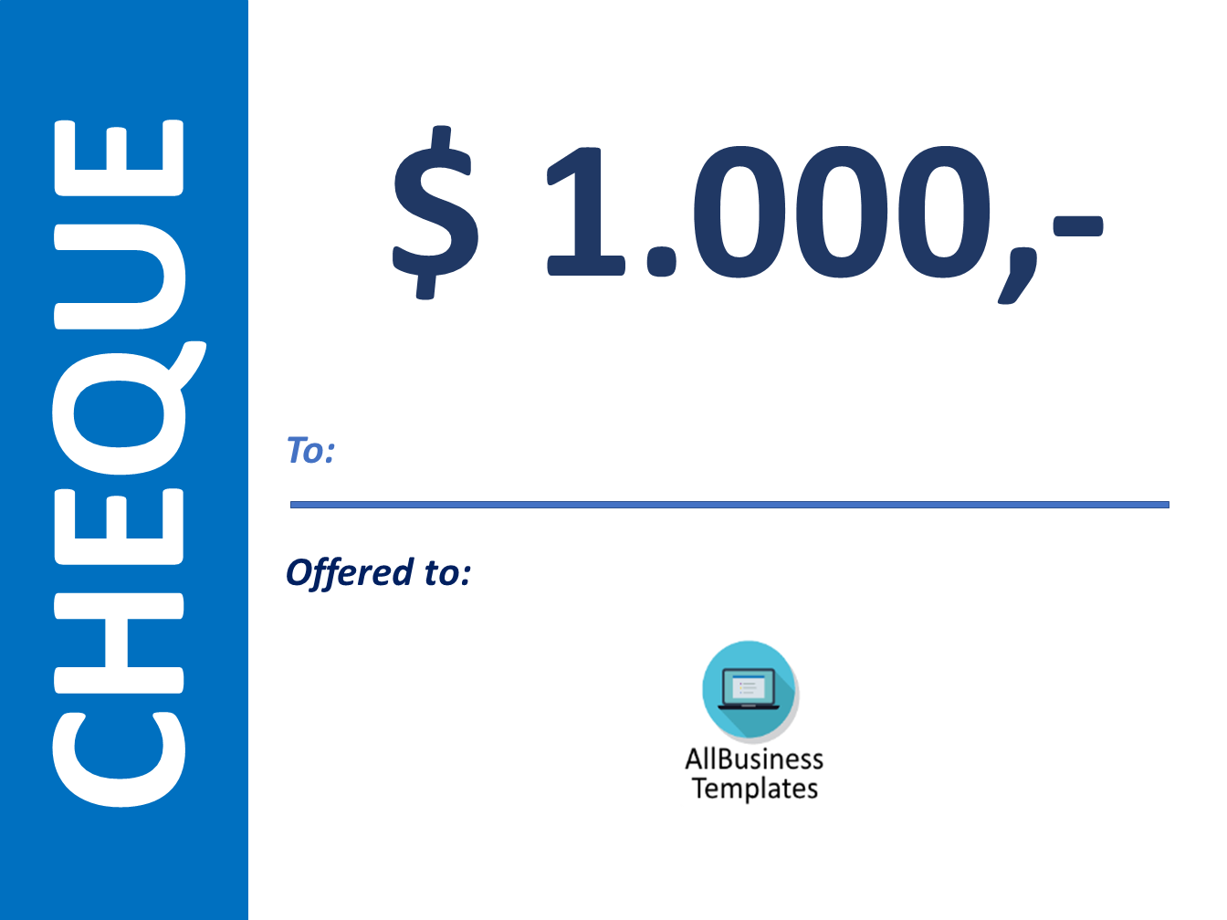 Free editable cheque template main image
