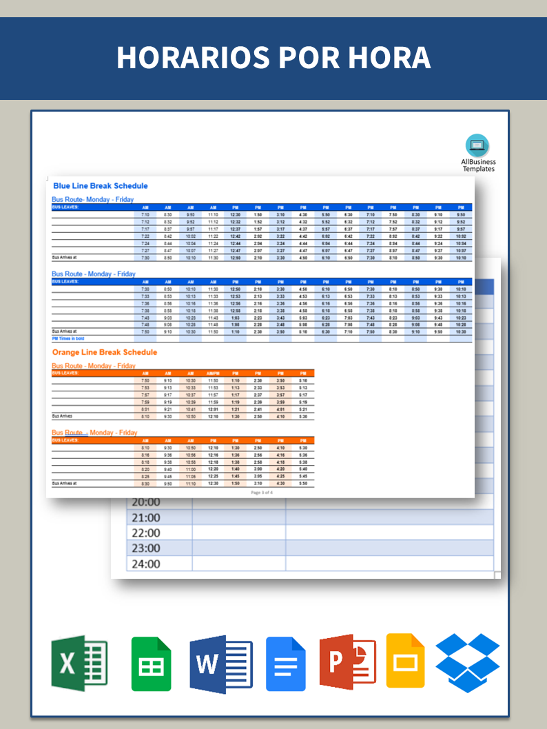 horario de descanso diario modèles