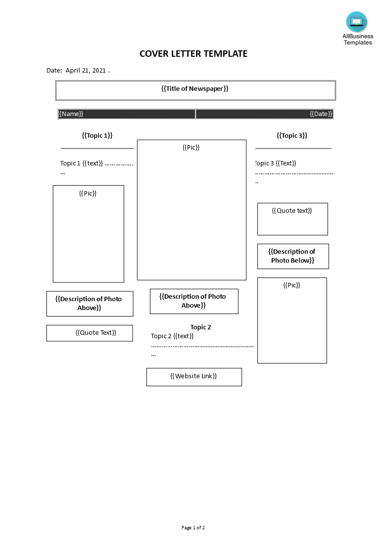 newspaper article template voorbeeld afbeelding 