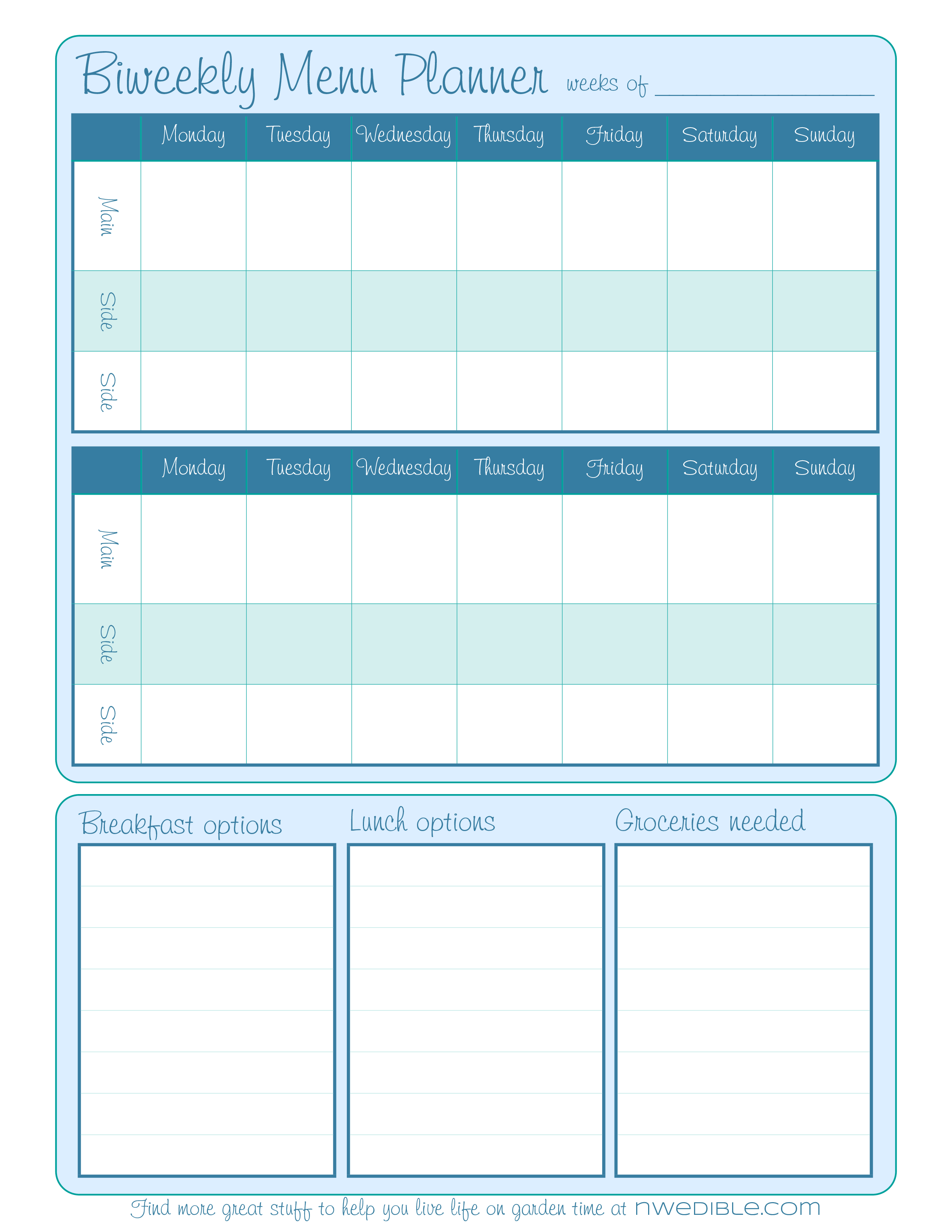 Bi Weekly Meal Plan main image