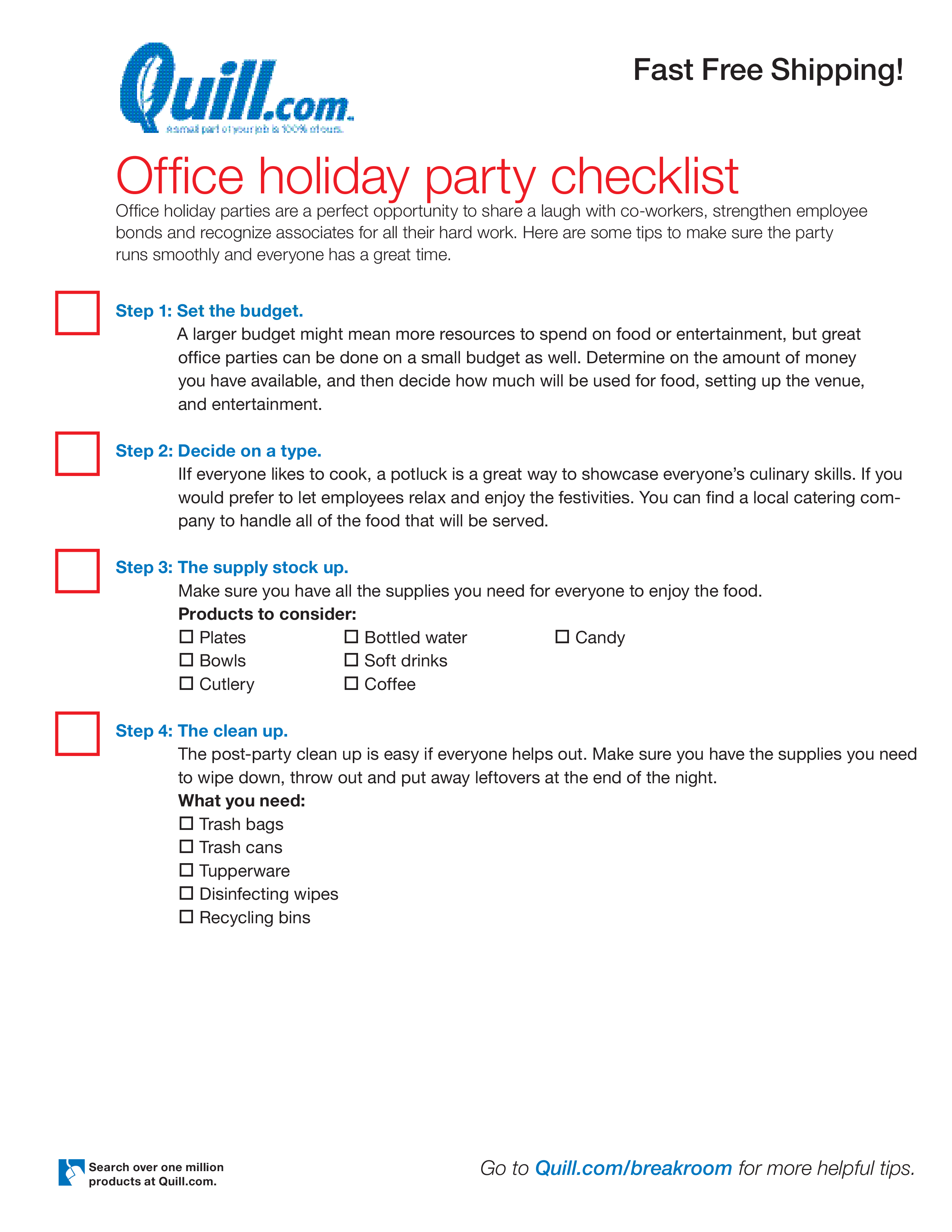 Holiday Party Checklist Templates at