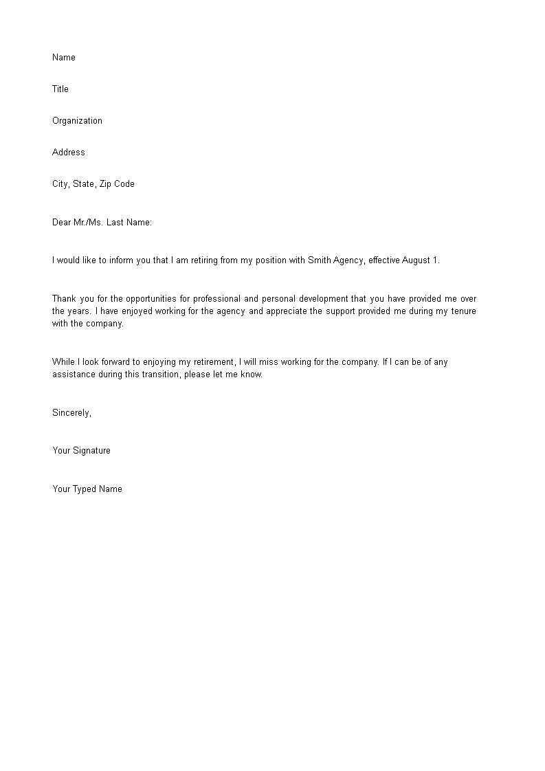 Faculty Retirement Resignation Letter main image