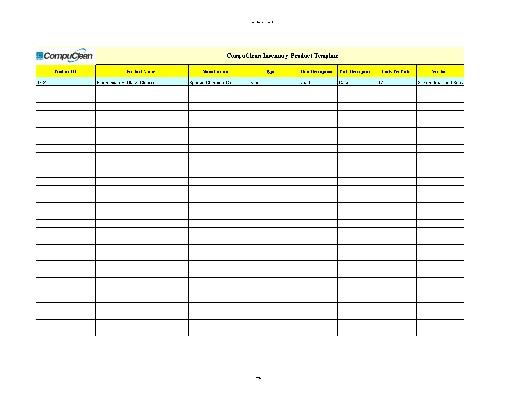 Excel Product Inventory Templates at