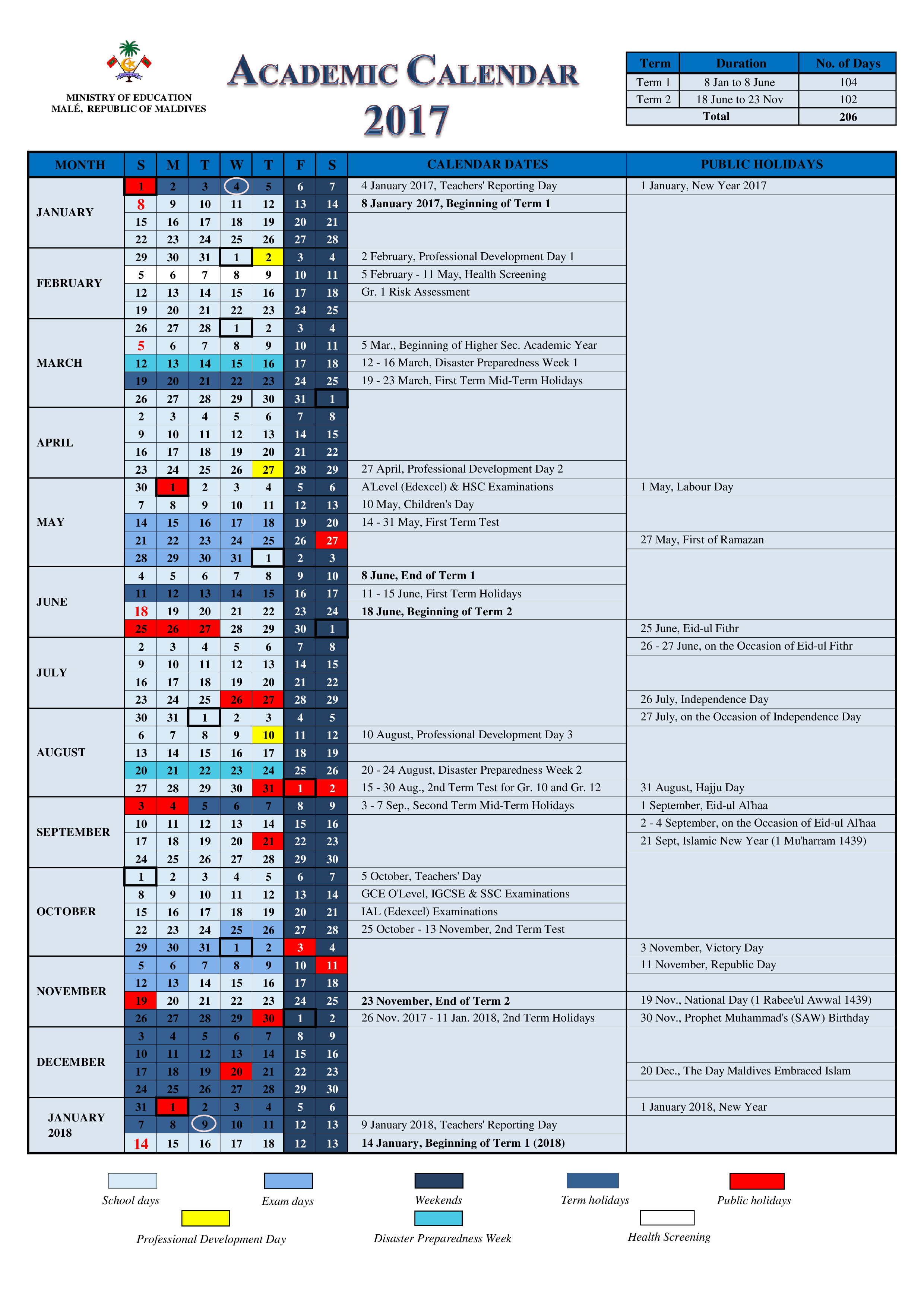 Basic Academic Calendar main image