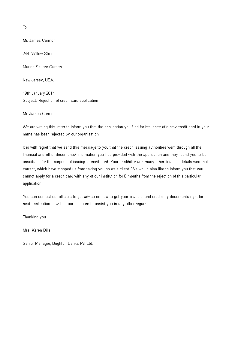 rejection letter in plantilla imagen principal