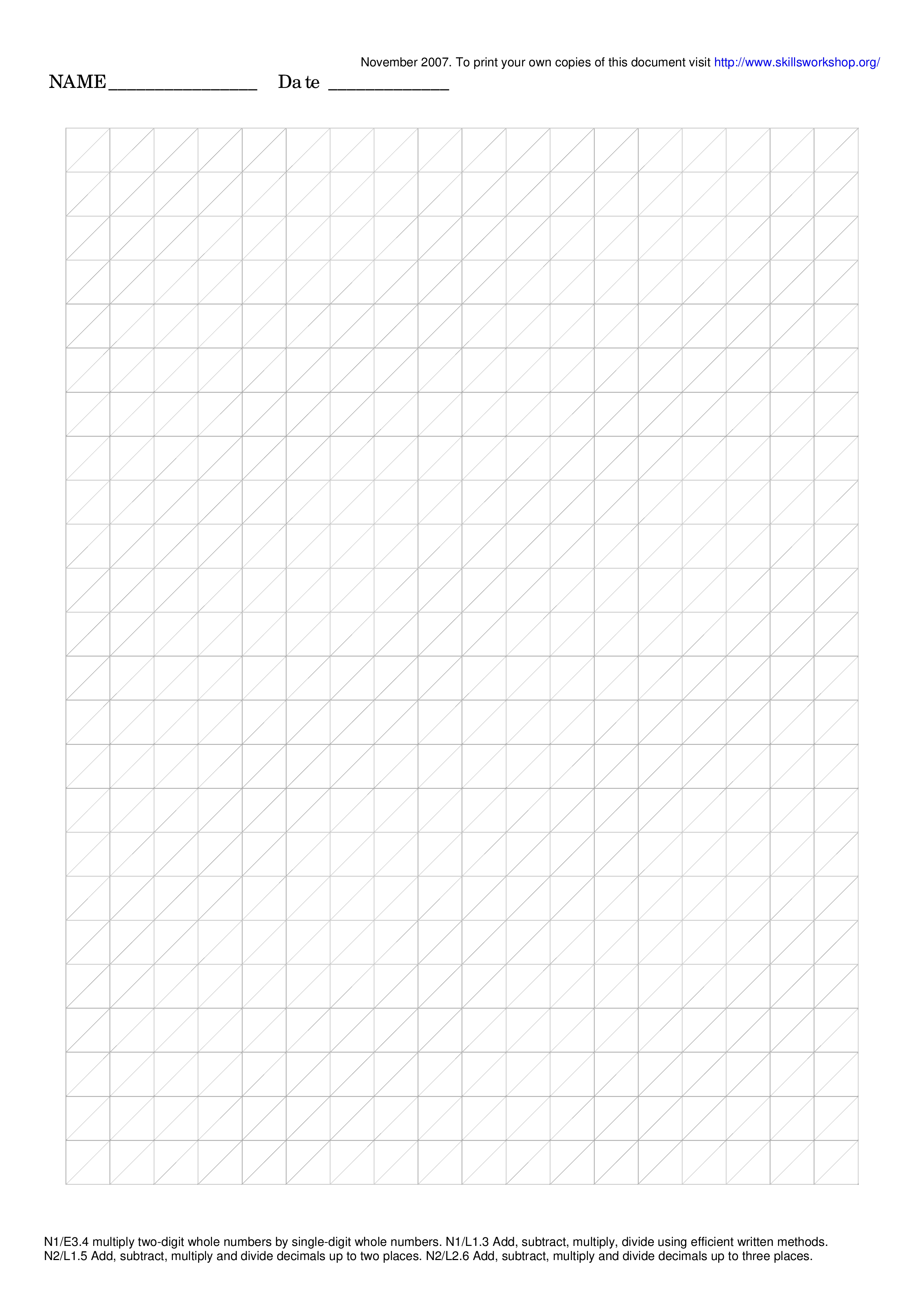 printable diagonal grid paper template