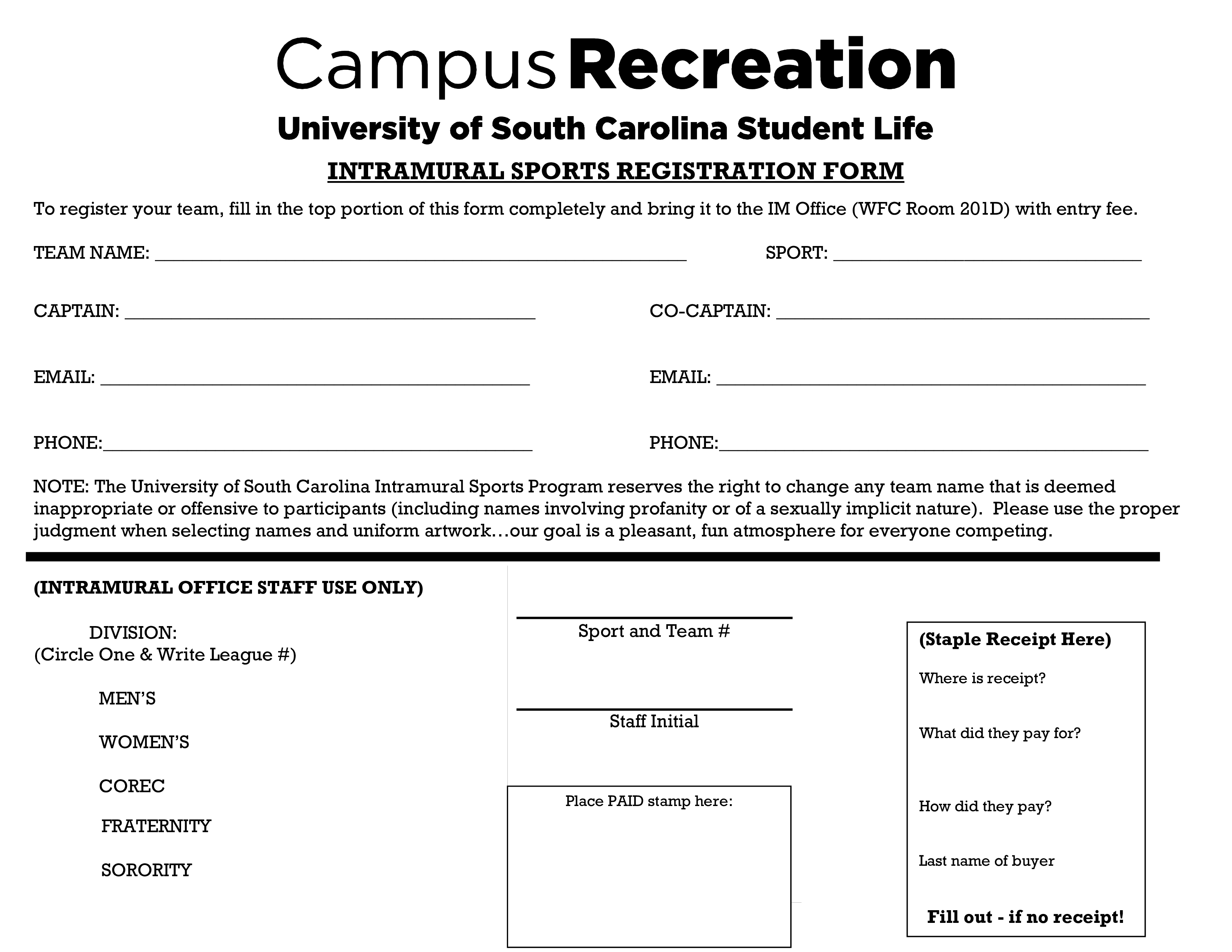 registration form sample modèles