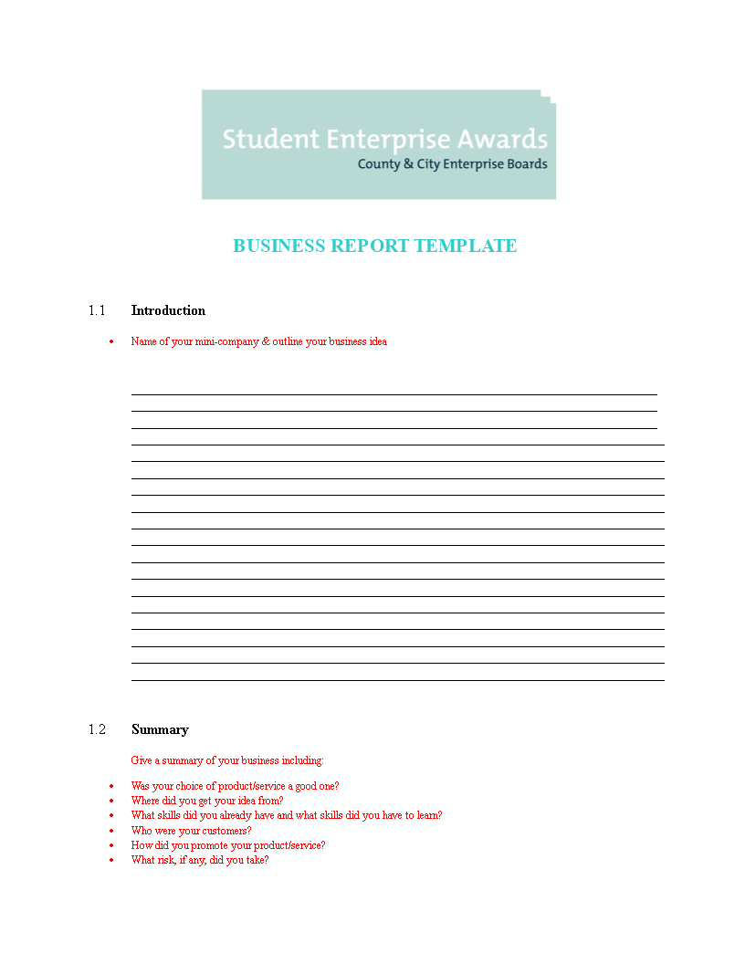 professional business report word template