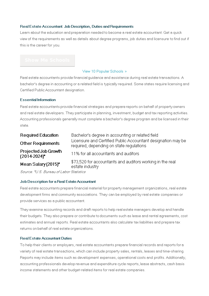 accountant real estate job description template