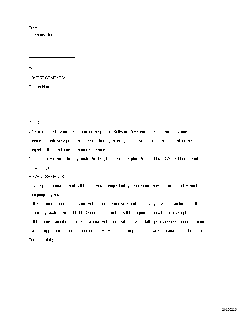 It Company Appointment Letter main image