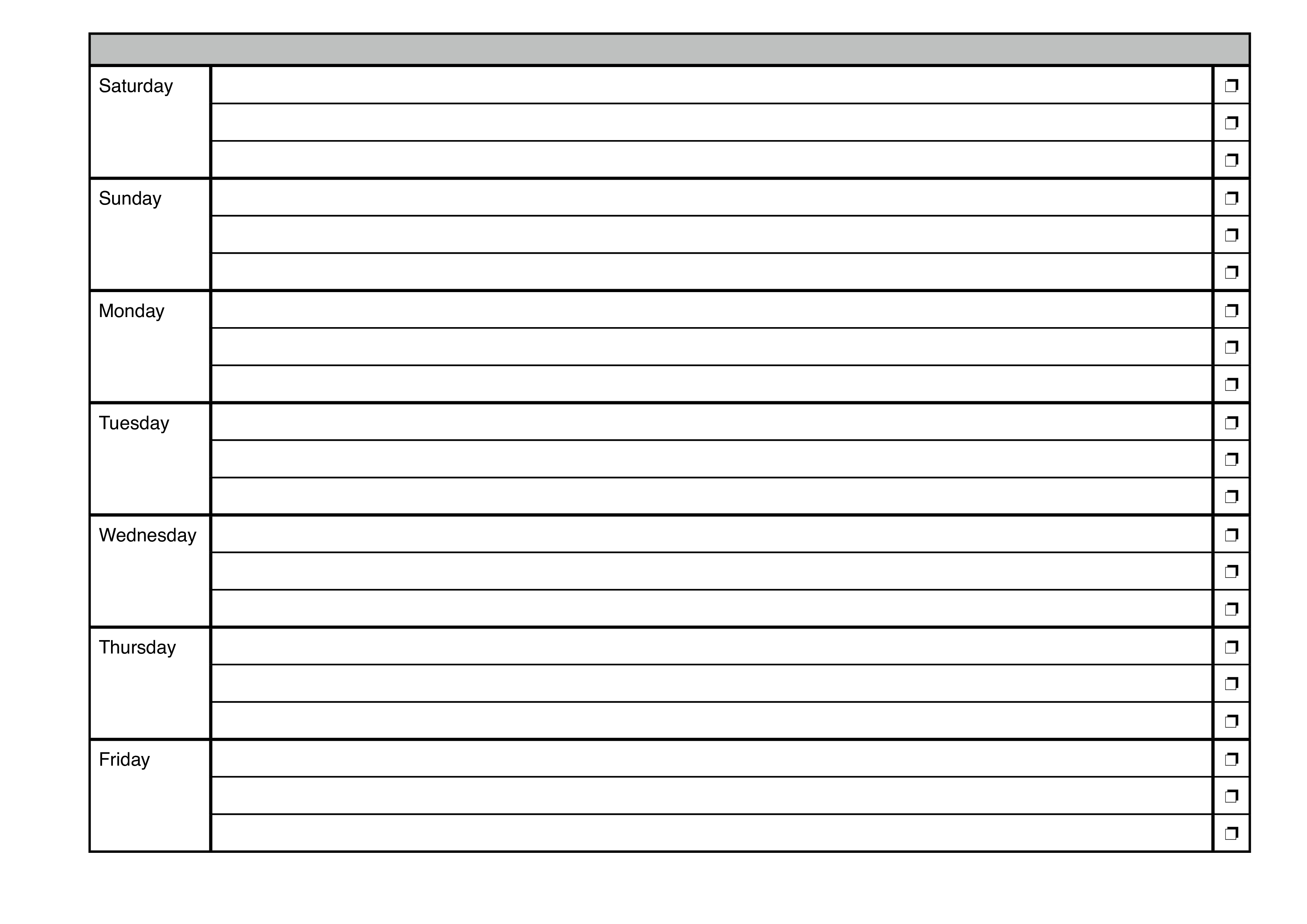 project weekly to do list voorbeeld afbeelding 