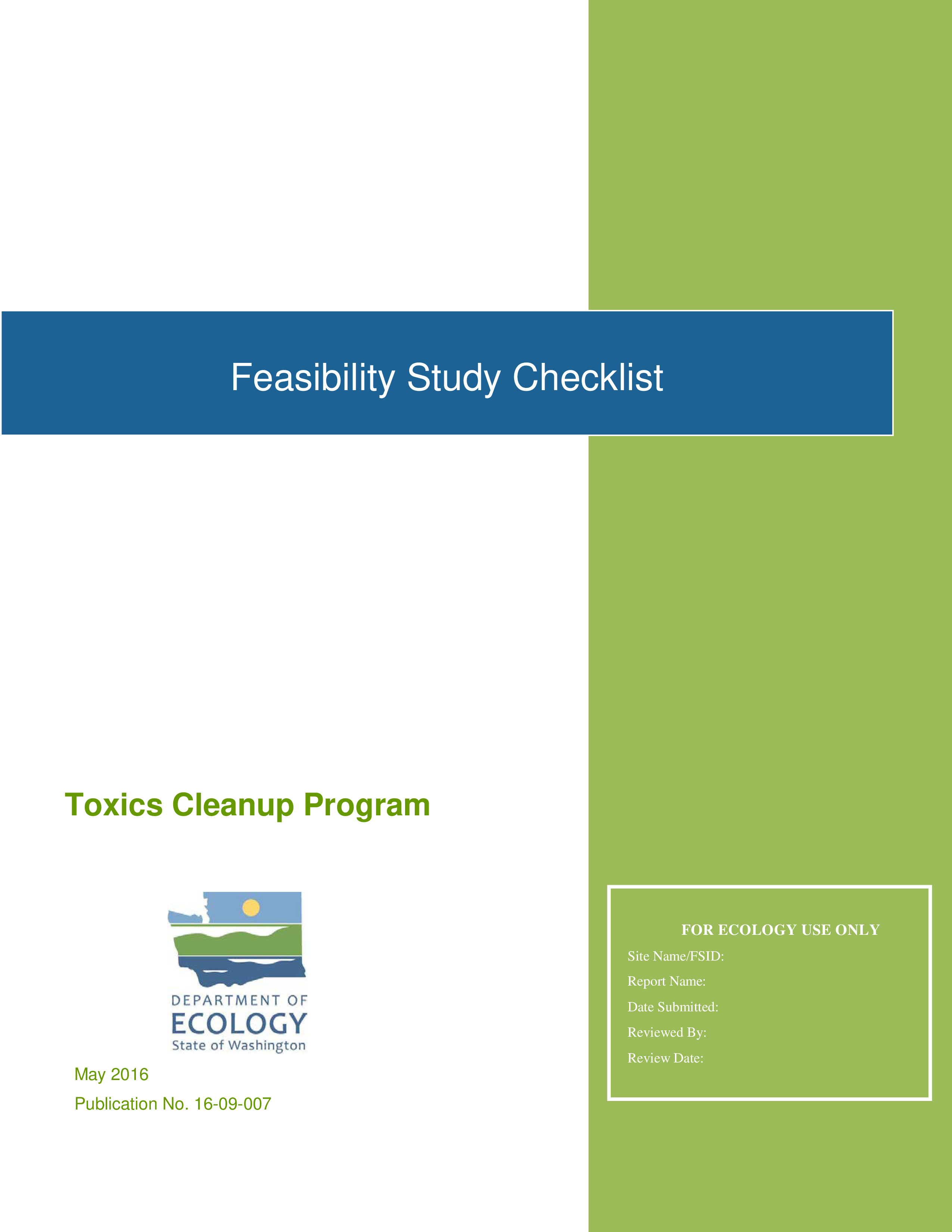 Feasibility Study Checklist 模板