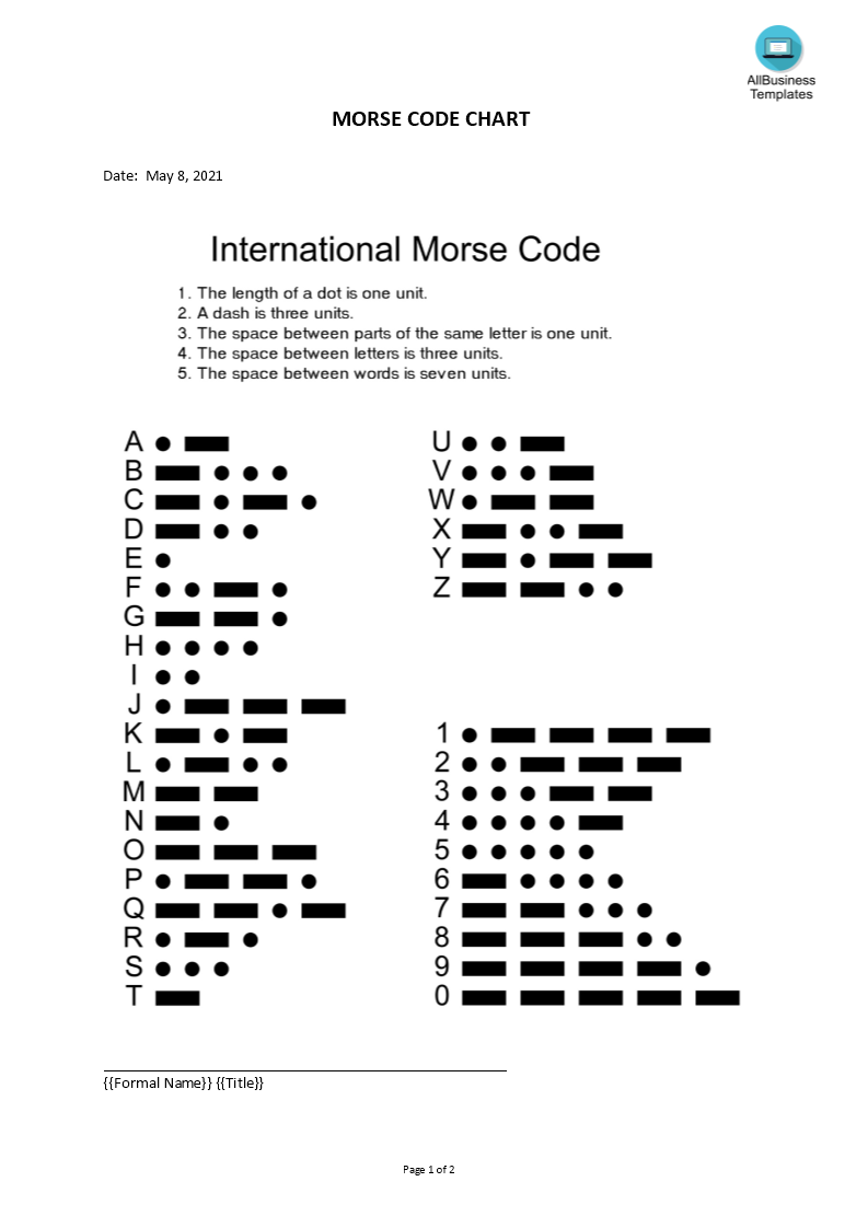 morse code chart voorbeeld afbeelding 