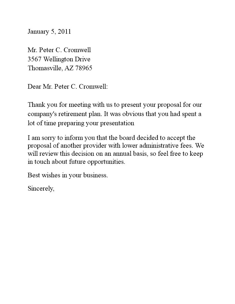 Plan Rejection Letter main image