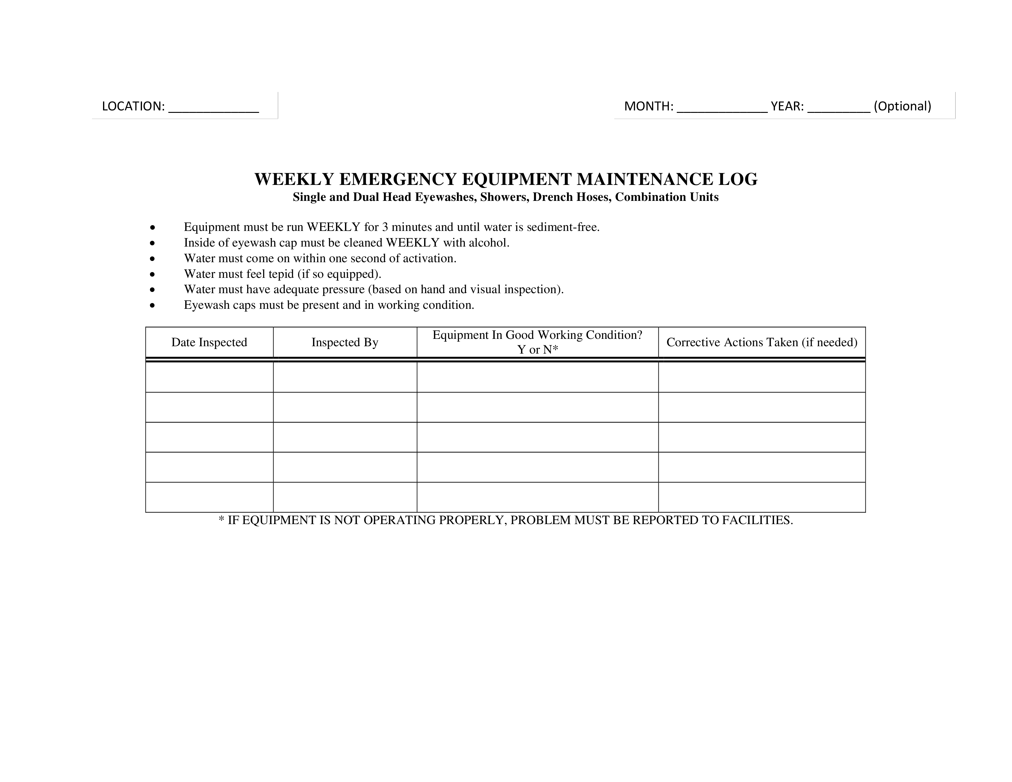 Maintenance Equipment Log main image