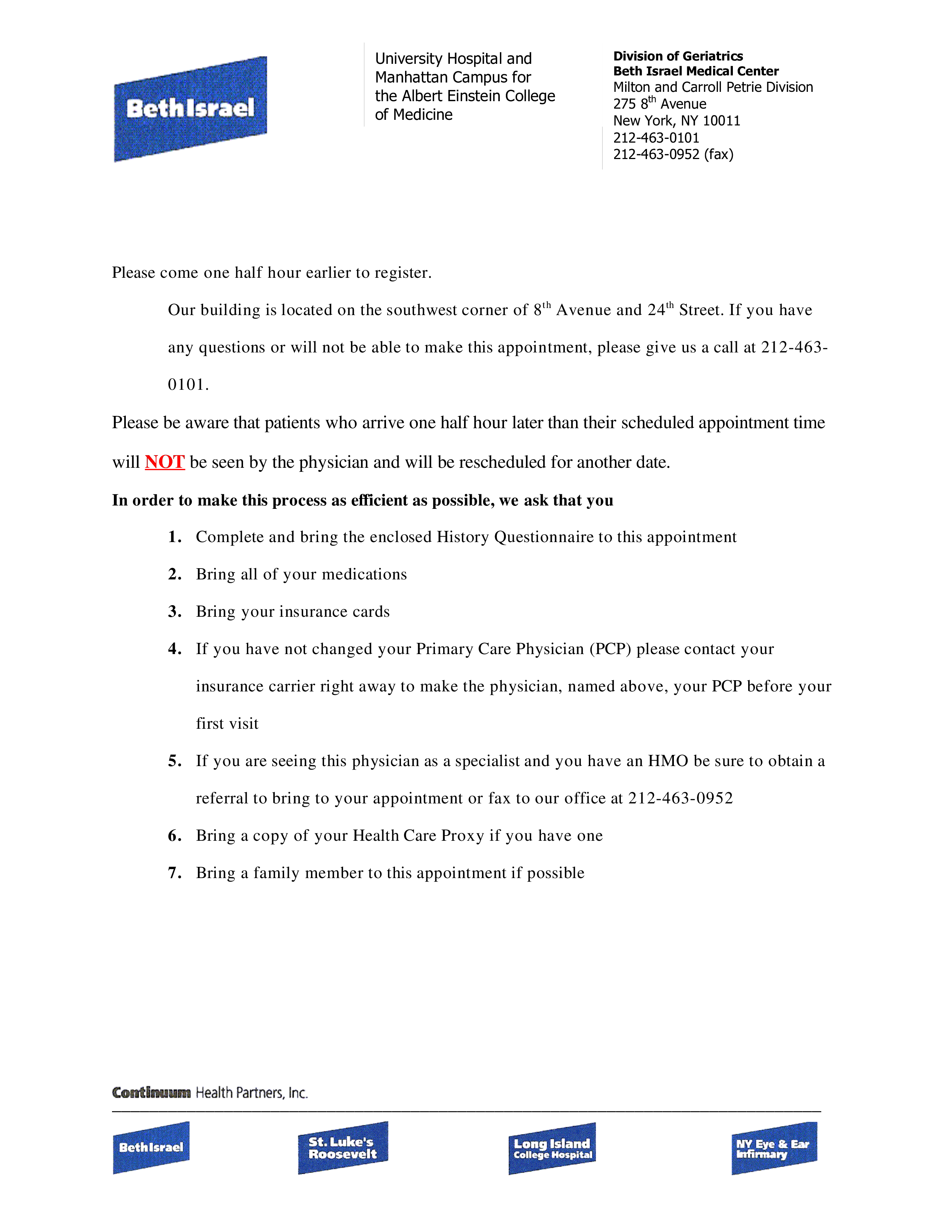 hospital appointment confirmation letter template