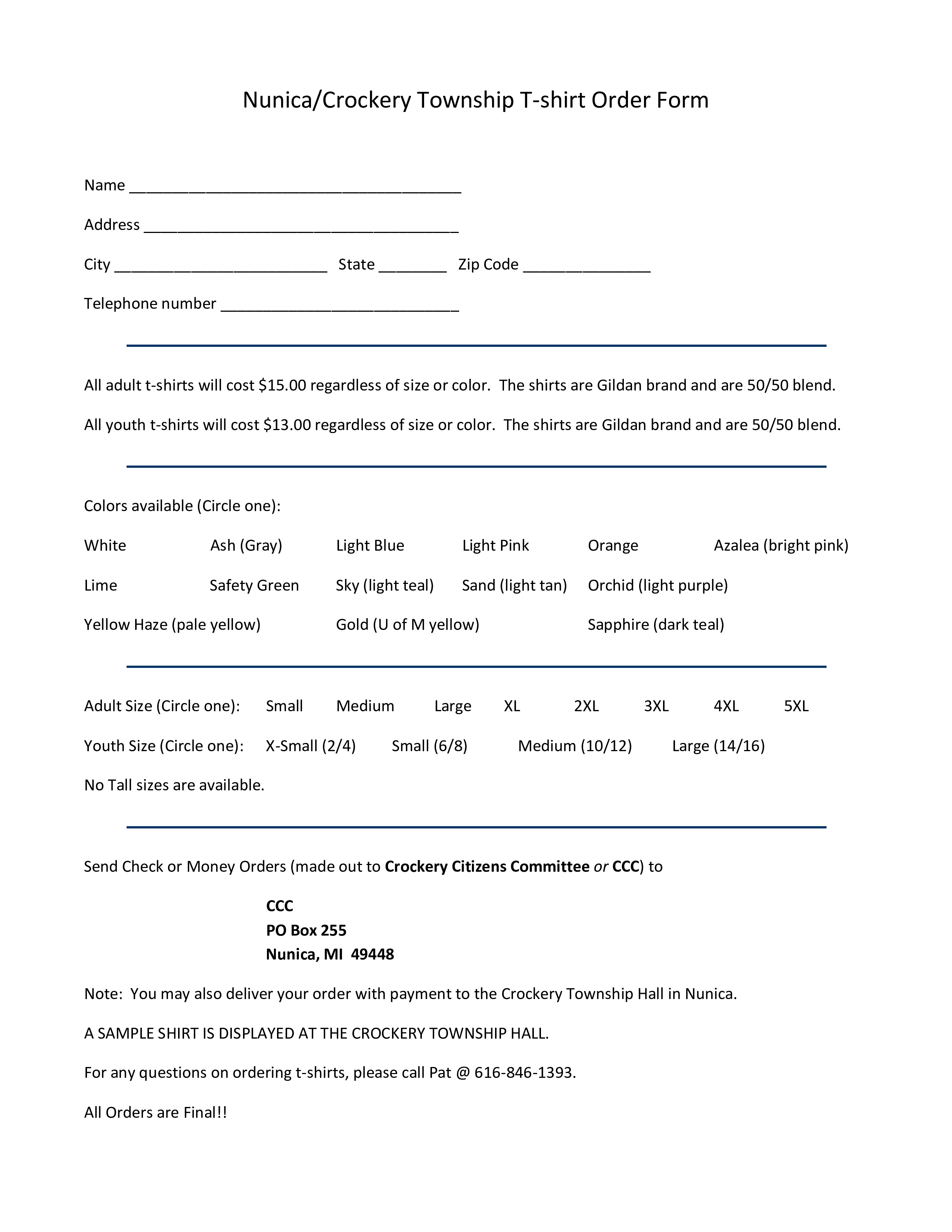 t-shirt order form example voorbeeld afbeelding 