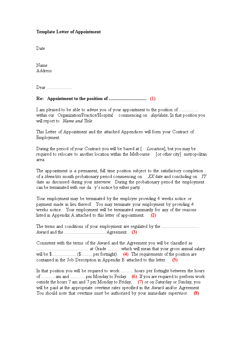 Employee Appointment Letter in main image