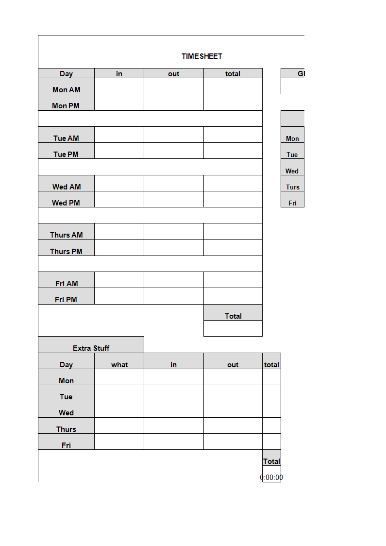 daily timesheet xls template voorbeeld afbeelding 