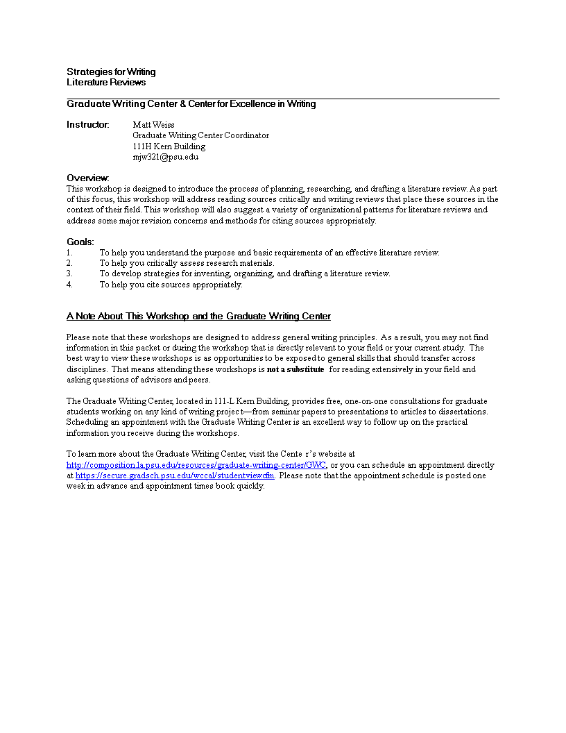 dissertation literature review template