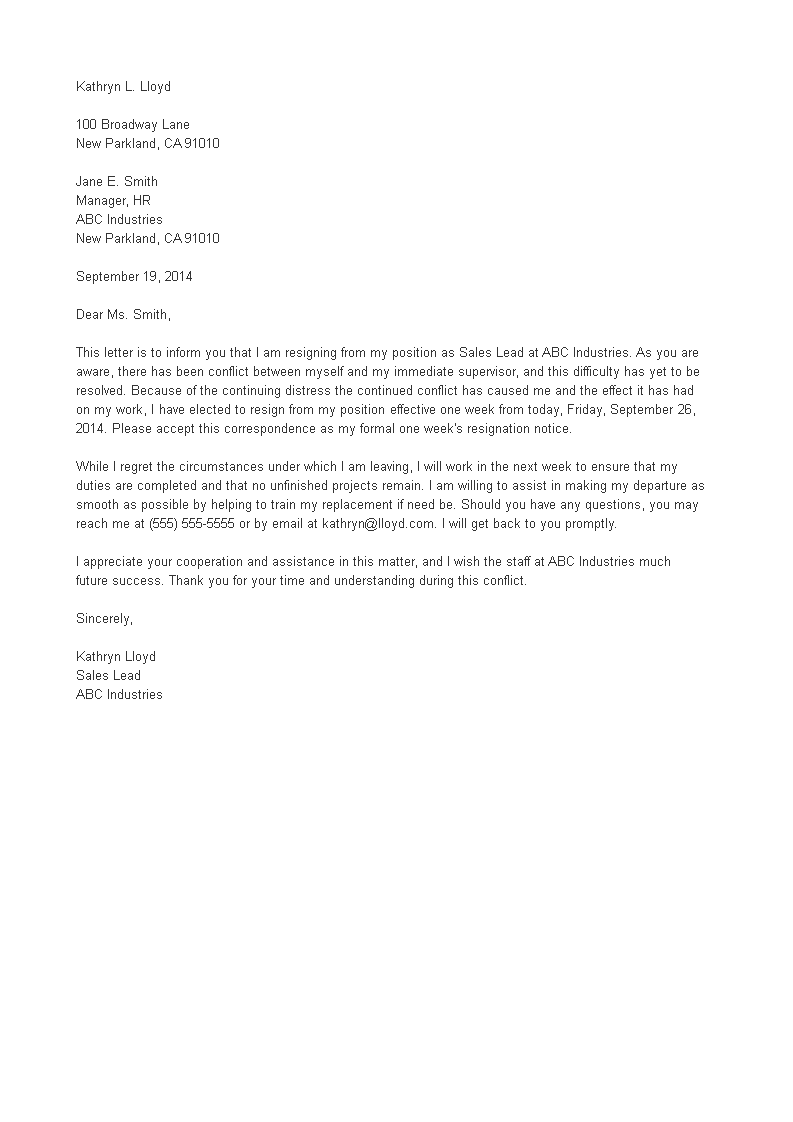 rude boss resignation letter template