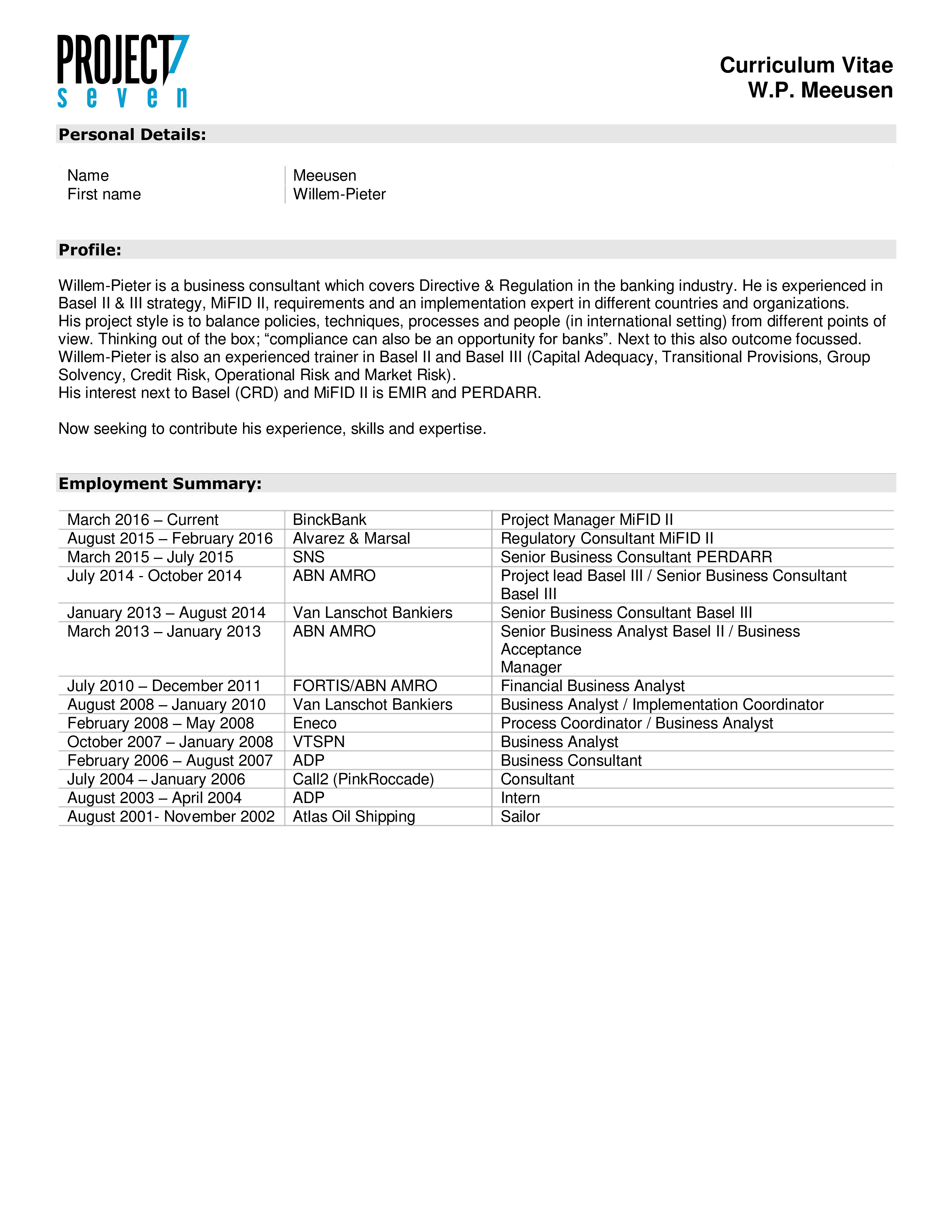 senior business consultant resume sample Hauptschablonenbild