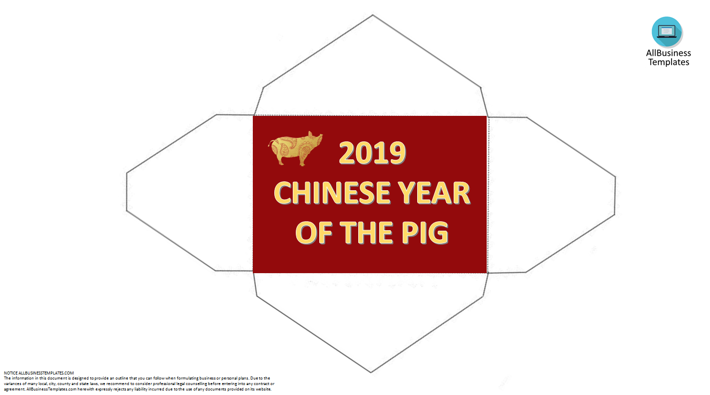 2019年中国新年红包信封模板 plantilla imagen principal