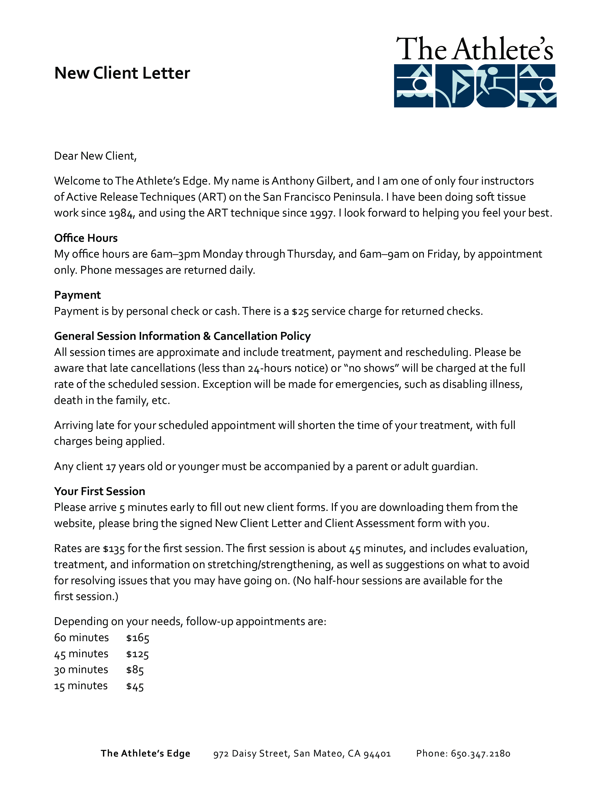 new client letter template