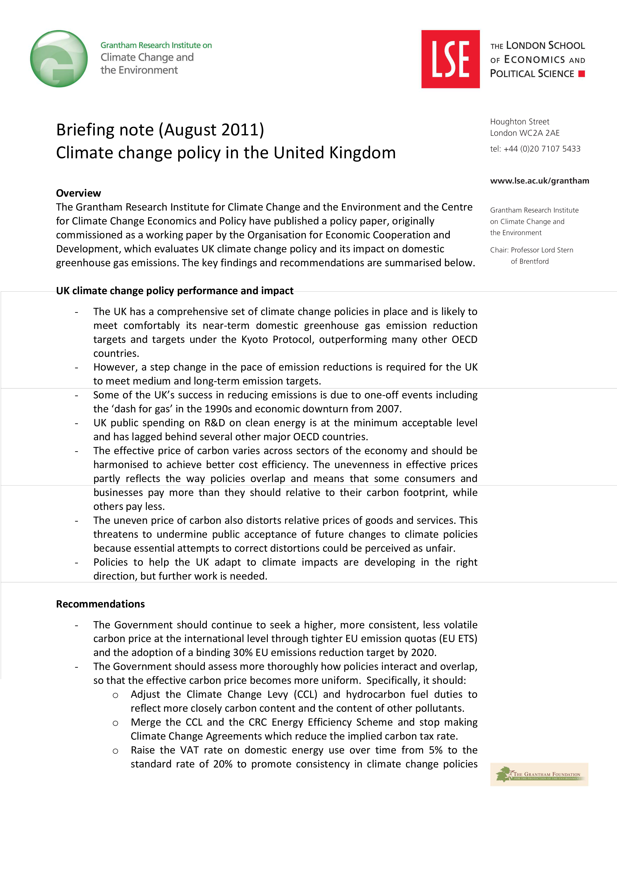 policy briefing template