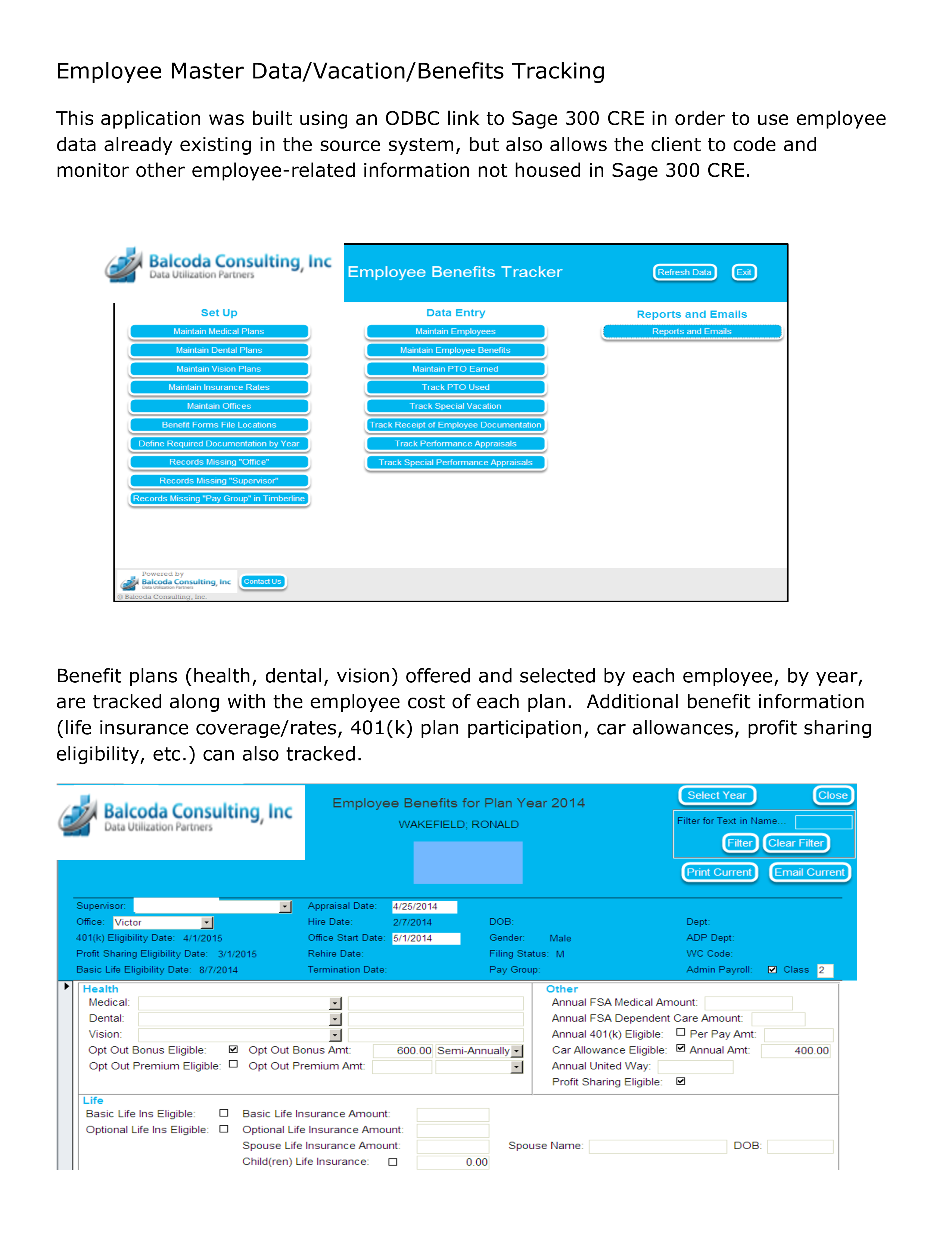 employee vacation and benefits tracking voorbeeld afbeelding 