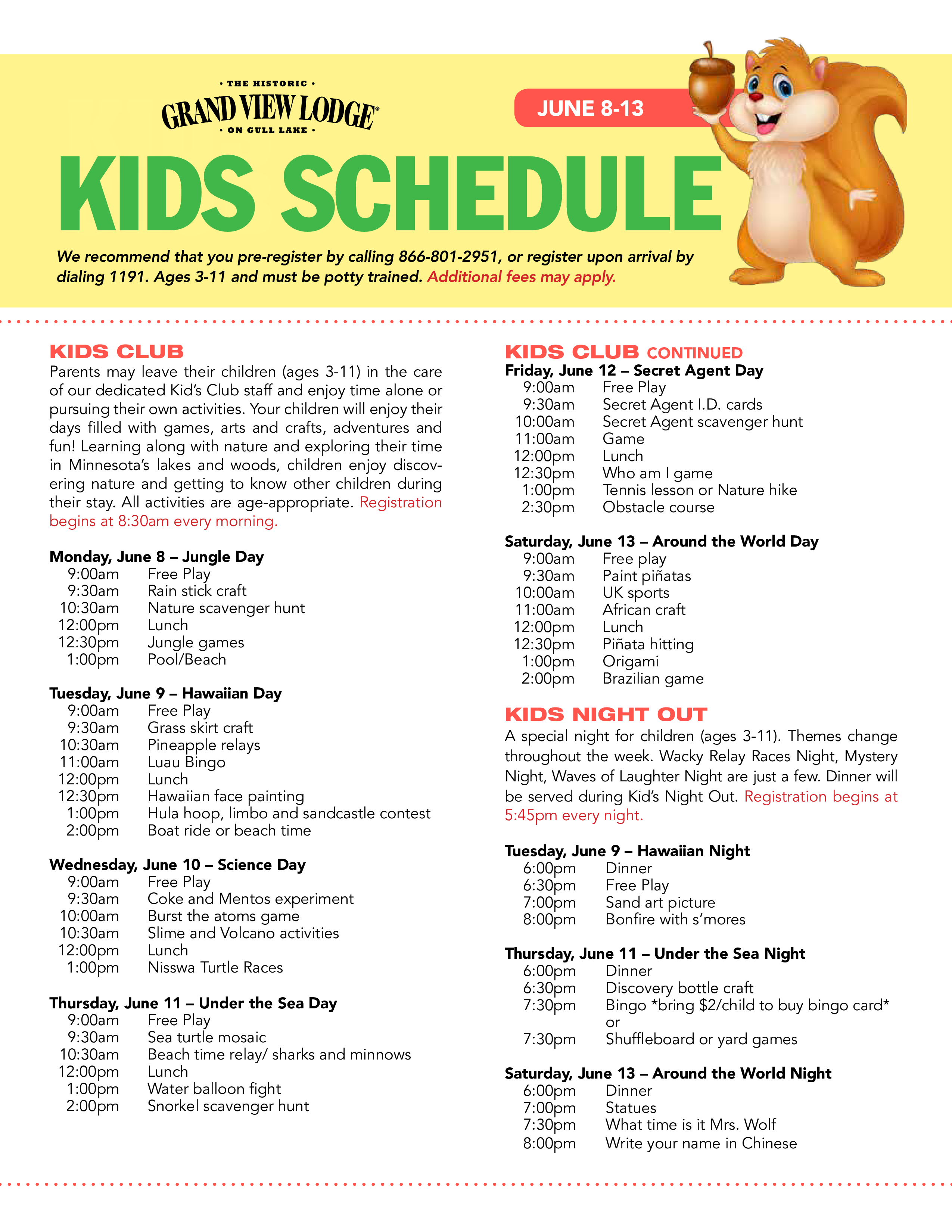 Kids Day and Night Event Schedule main image