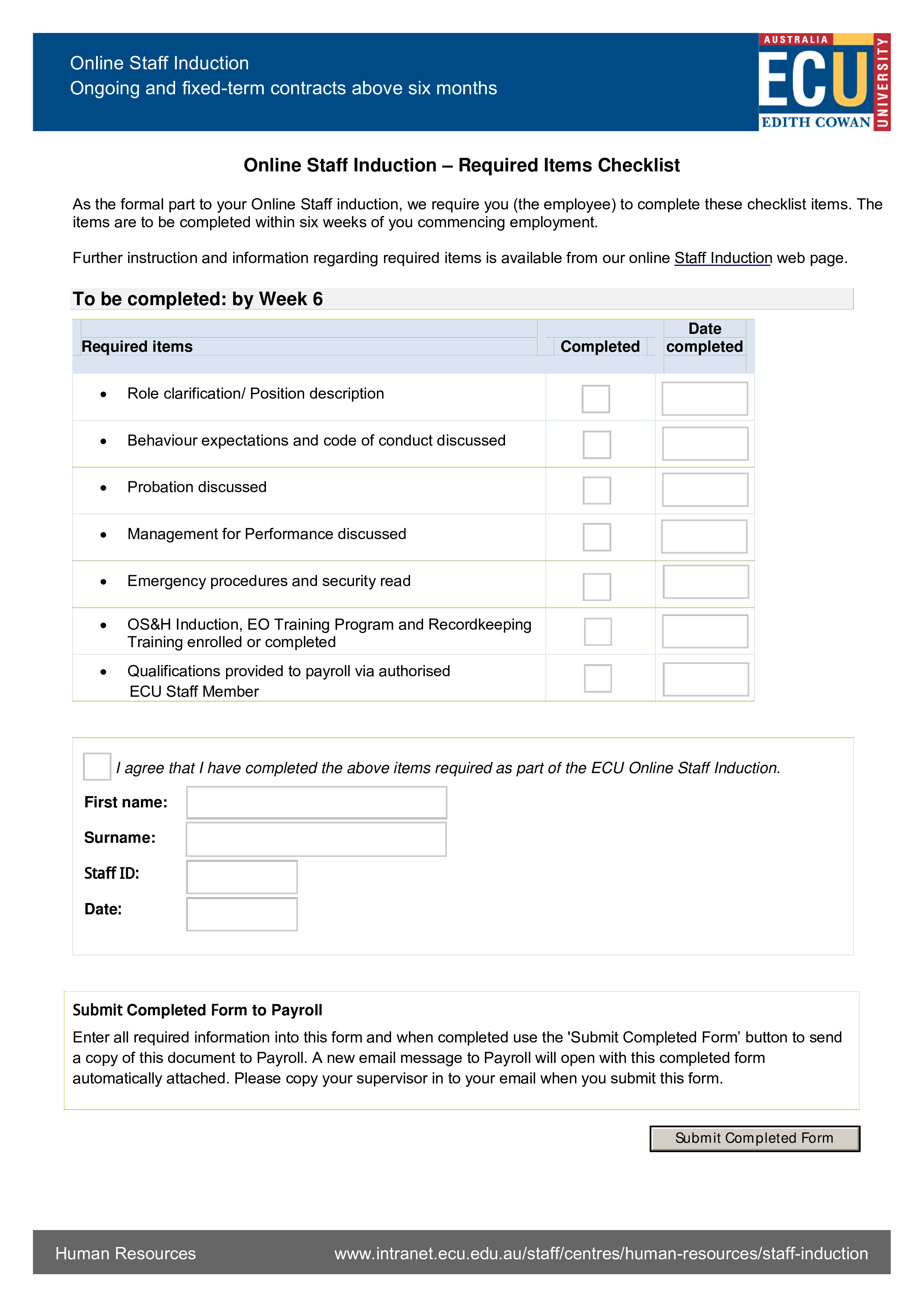 required items checklist modèles