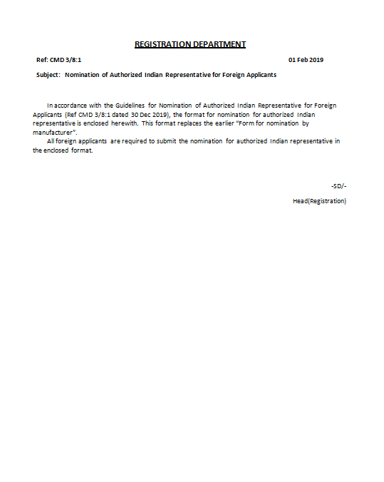 BIS国际清算银行外国申请人授权印度代表任命书格式 模板